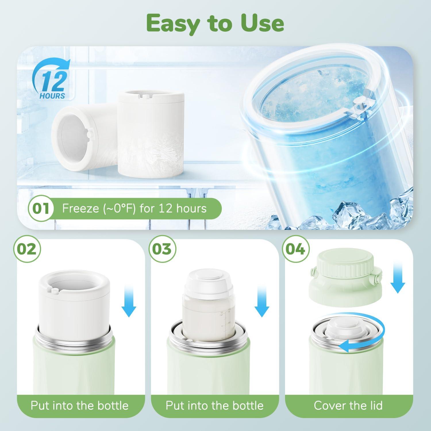 Enfriador de Leche Materna Portátil Easyvava 22oz Verde Menta