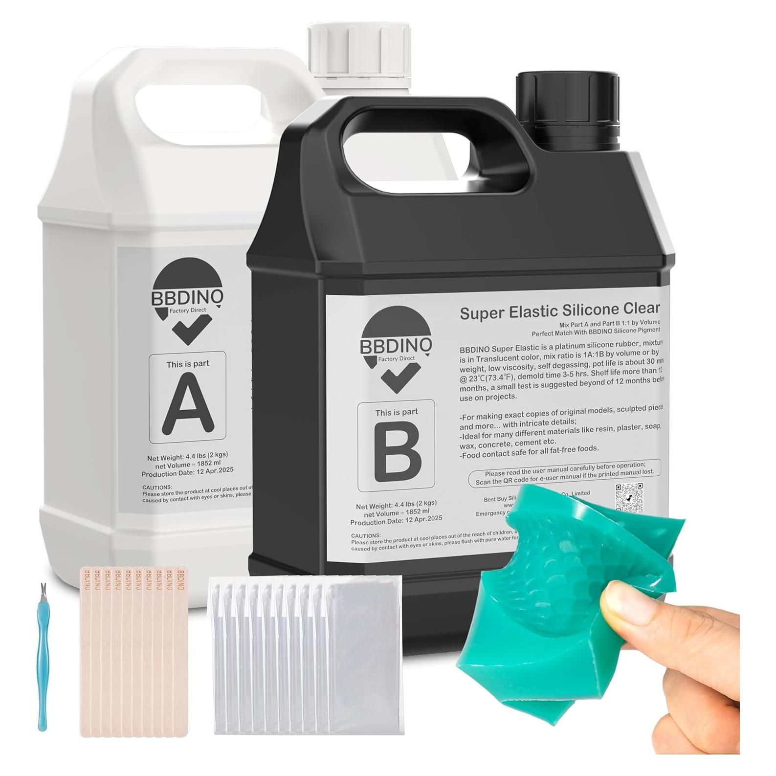 Kit de Moldes de Silicona BBDINO 1 Galón 3.98kg Claro