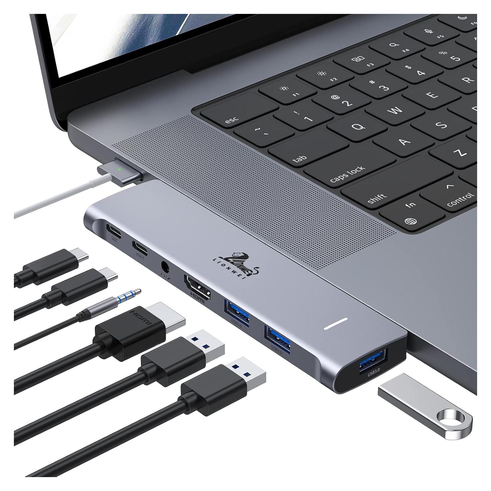 Adaptador Hub USB C LIONWEI para MacBook Pro/Air 7 en 2