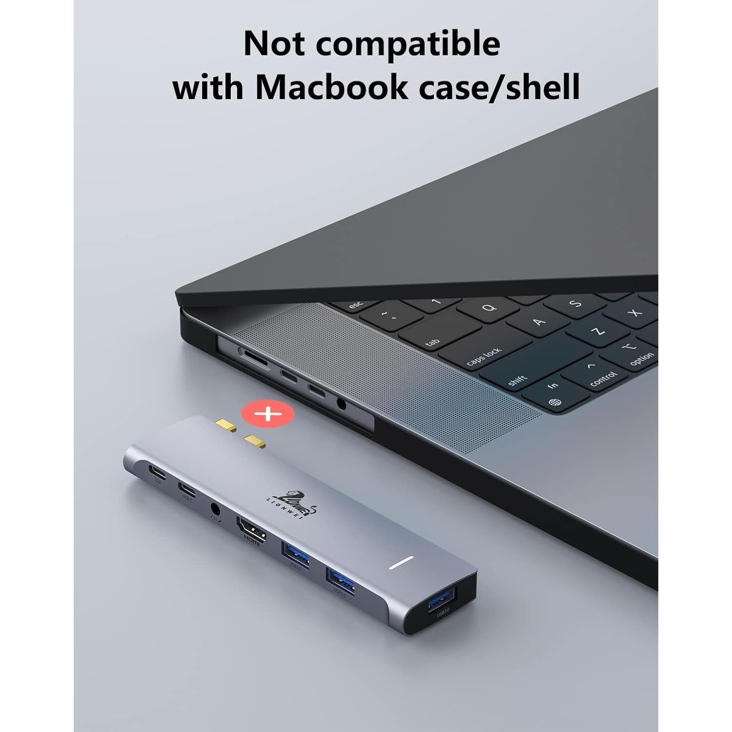 Adaptador Hub USB C LIONWEI para MacBook Pro/Air 7 en 2