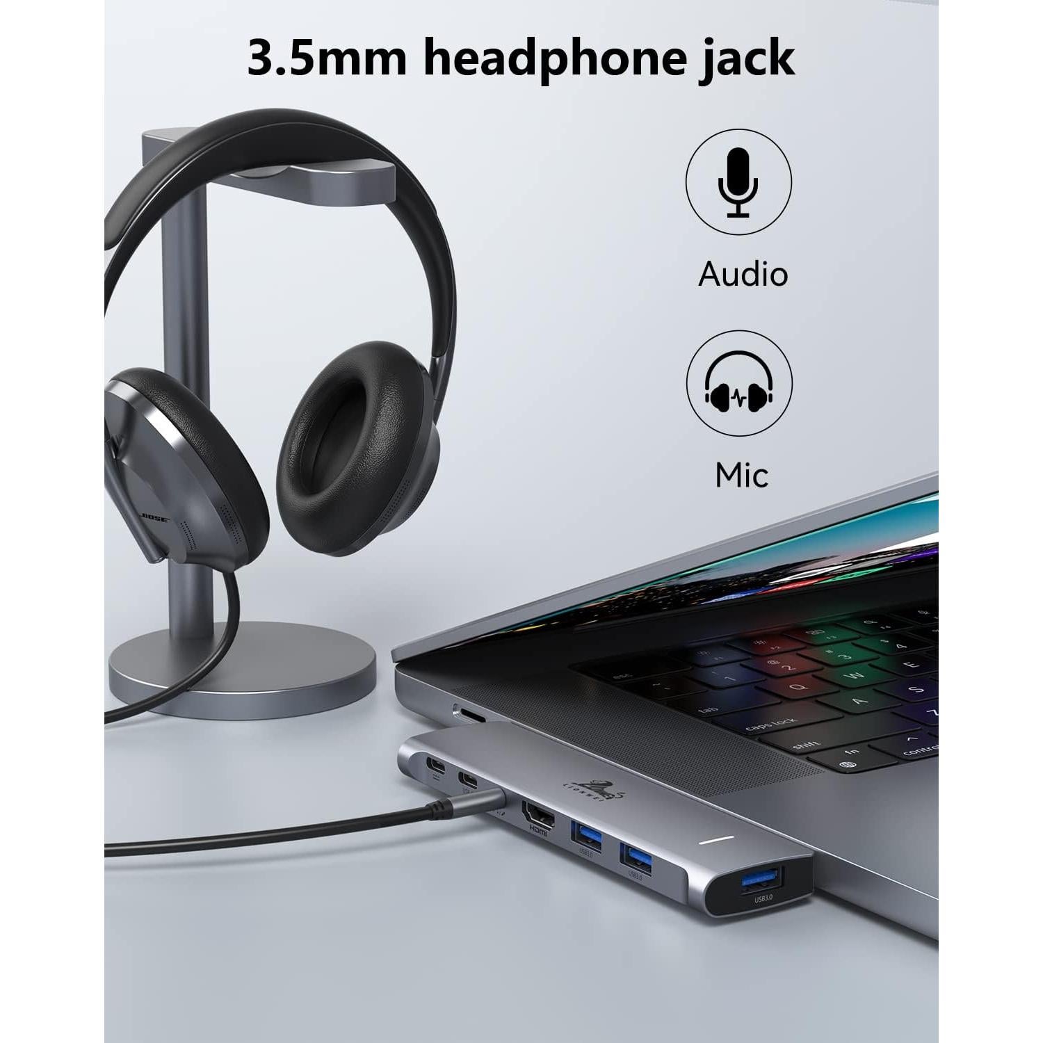 Adaptador Hub USB C LIONWEI para MacBook Pro/Air 7 en 2