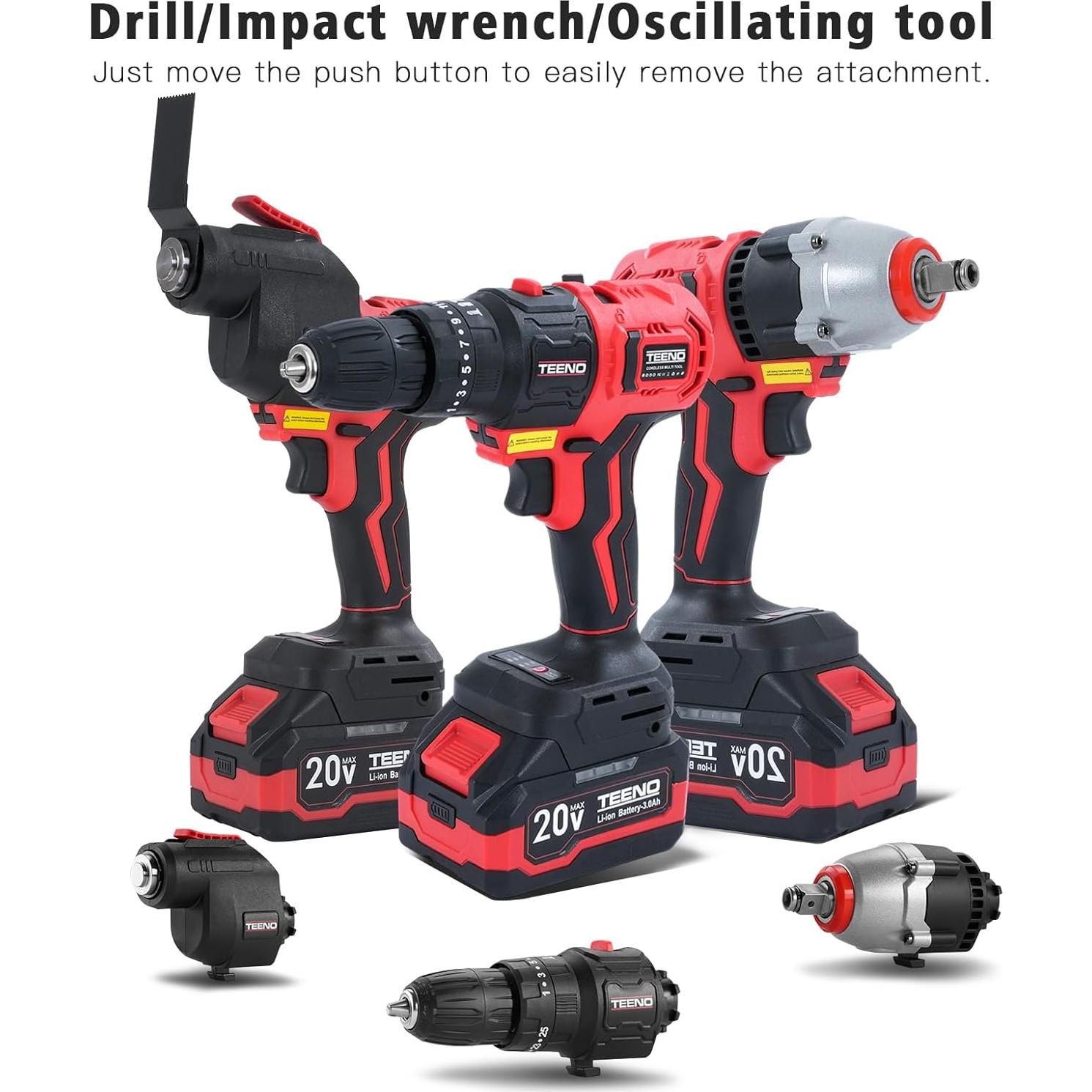 Kit de Combos Inalámbrico 20V TEENO 3 en 1 con Batería 3.0Ah