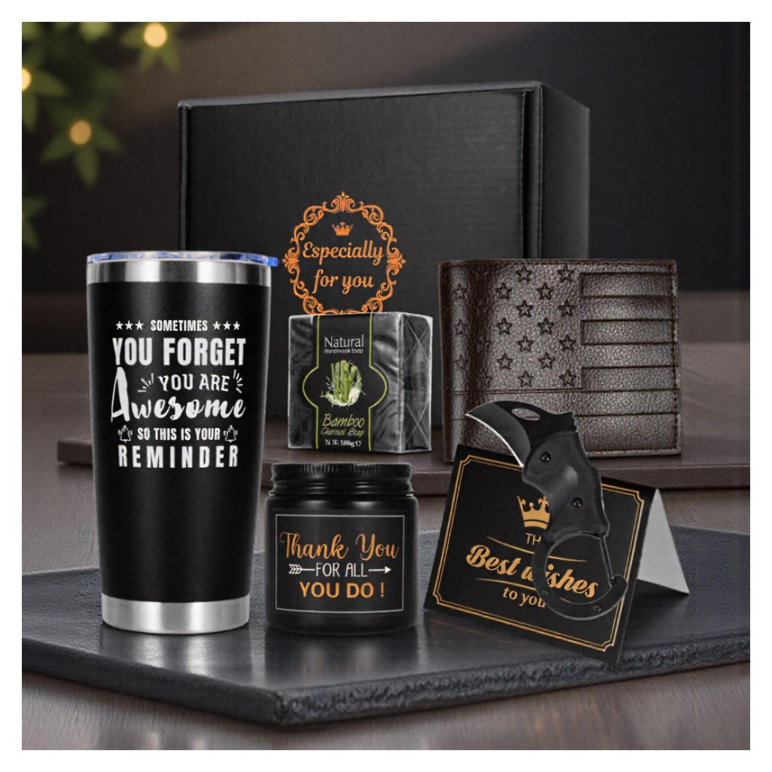 Cesta de Regalos para Hombres VTIVE - Set 6 Piezas con Taza 20 oz