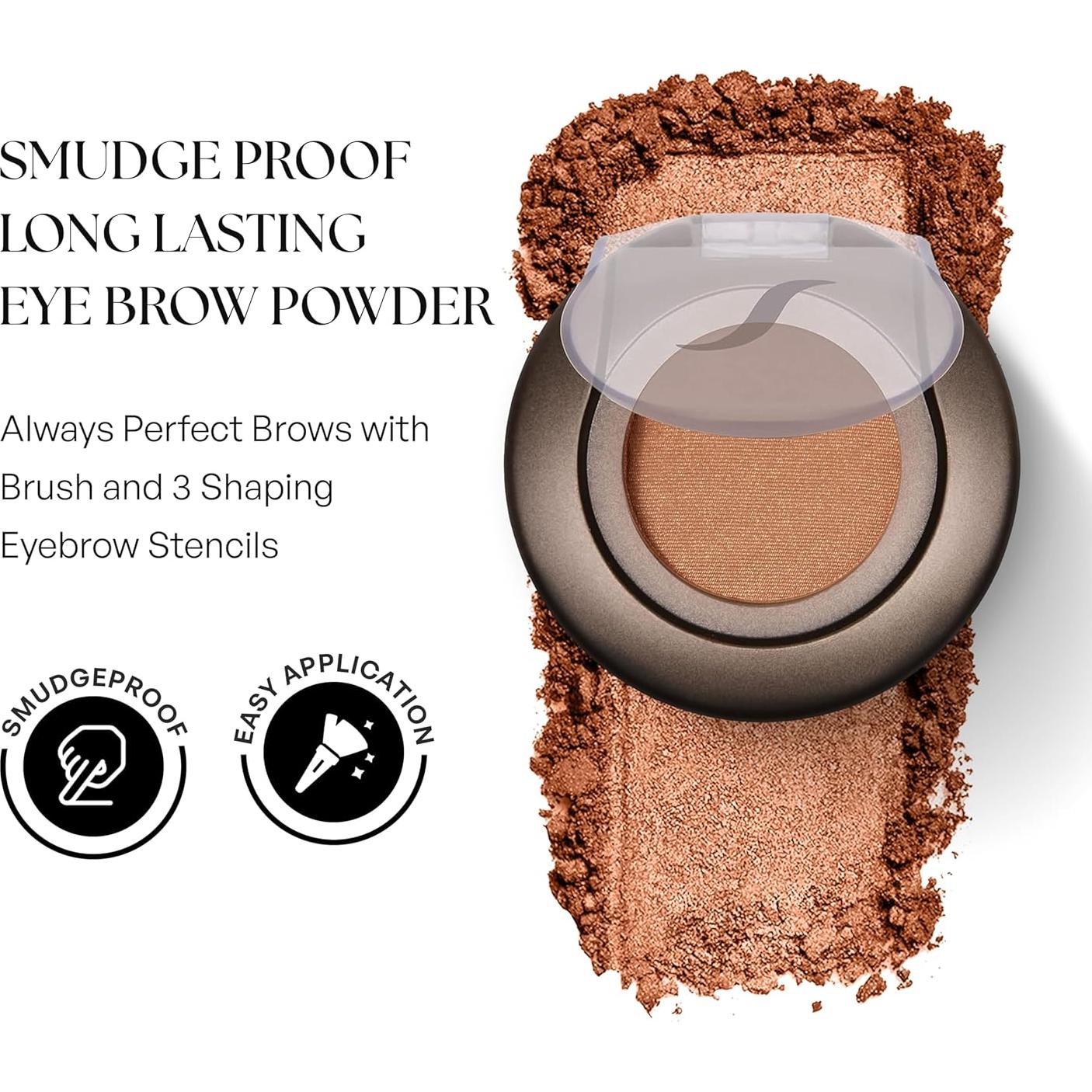 Polvo para Cejas SORMÉ Marrón Oscuro - Kit con Brocha y Plantillas