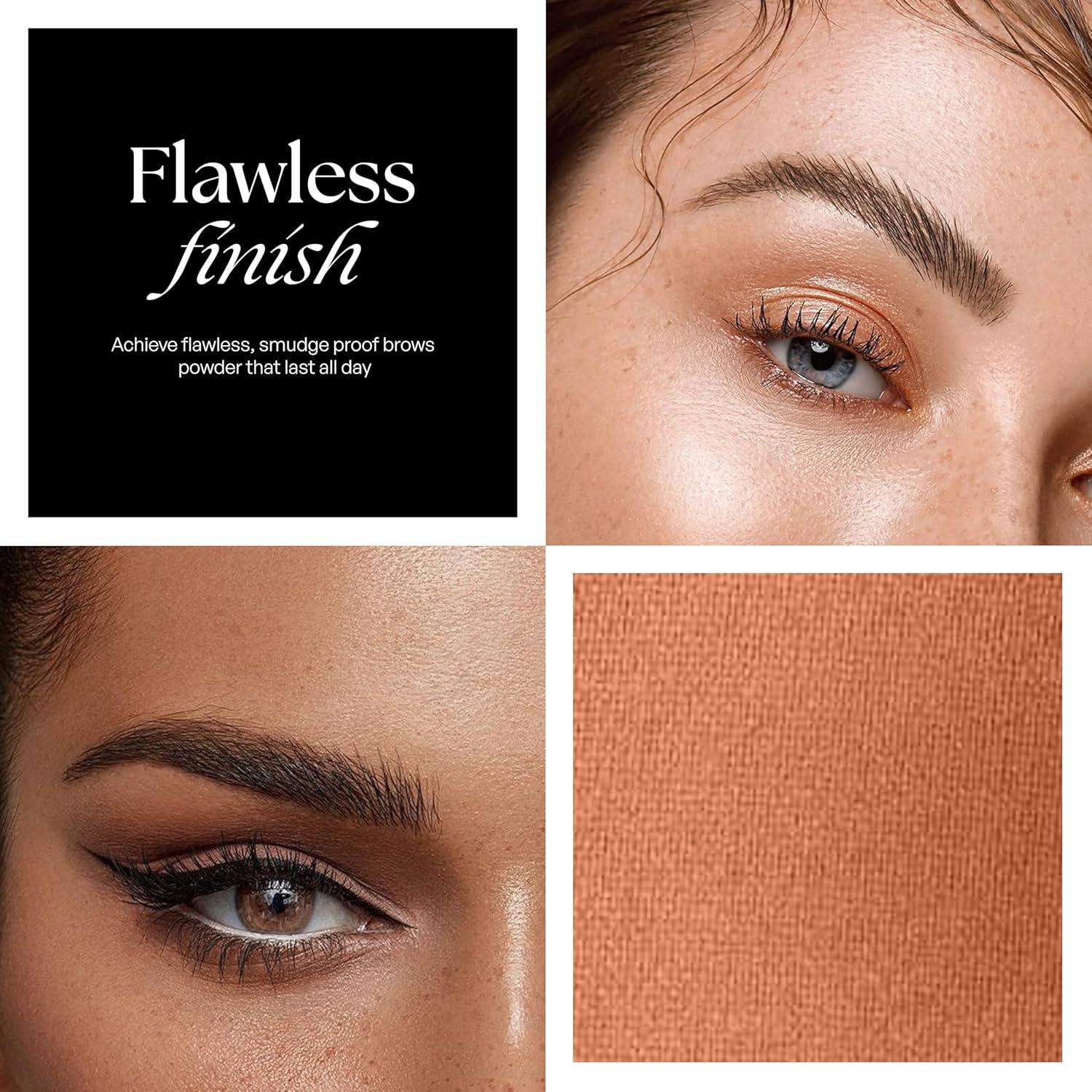 Polvo para Cejas SORMÉ Marrón Oscuro - Kit con Brocha y Plantillas