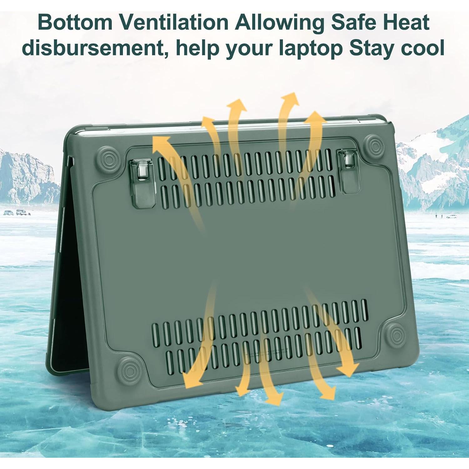 Funda Dura Mosiso para MacBook Air 13.6 Verde Esmeralda