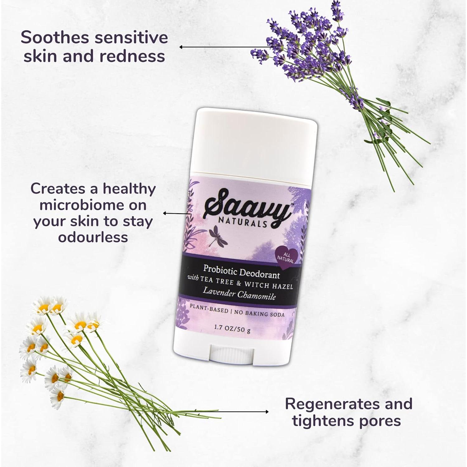 Desodorante Probiotico Saavy Naturals 48.2g Lavanda y Manzanilla