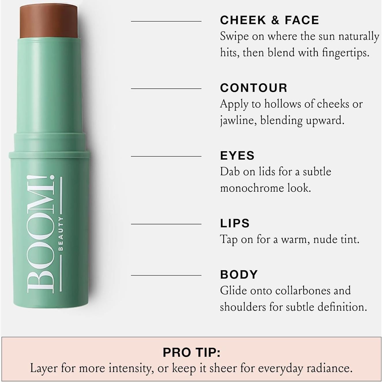 Barra de Rubor BoomStick Bronce 3-en-1 Vegana 10.16cm