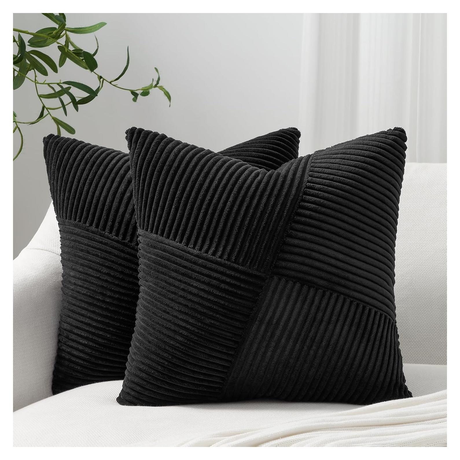 Juego de 2 Fundas de Almohada Decorativas Topfinel 30x30 cm Terciopelo