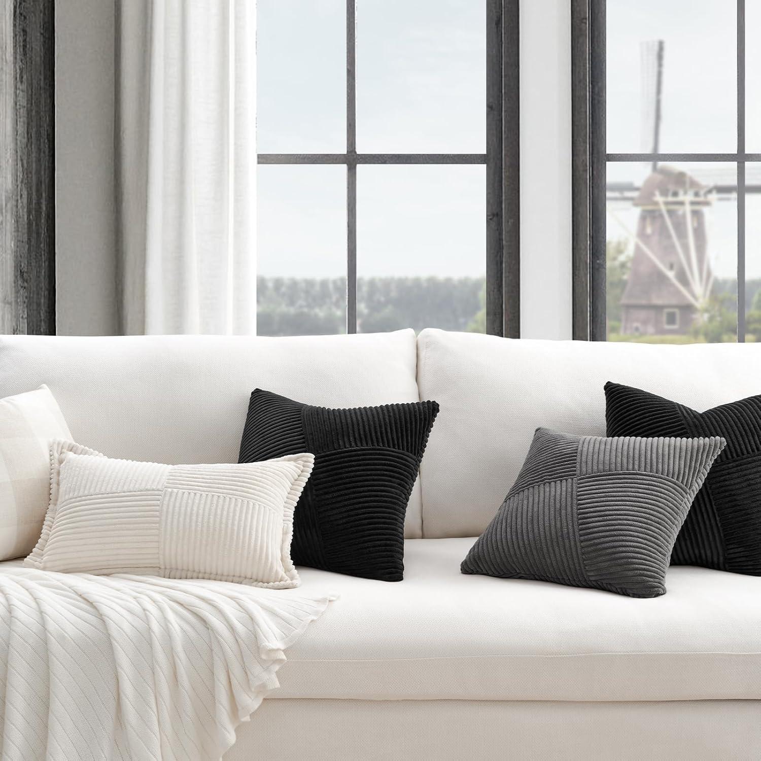 Juego de 2 Fundas de Almohada Decorativas Topfinel 30x30 cm Terciopelo