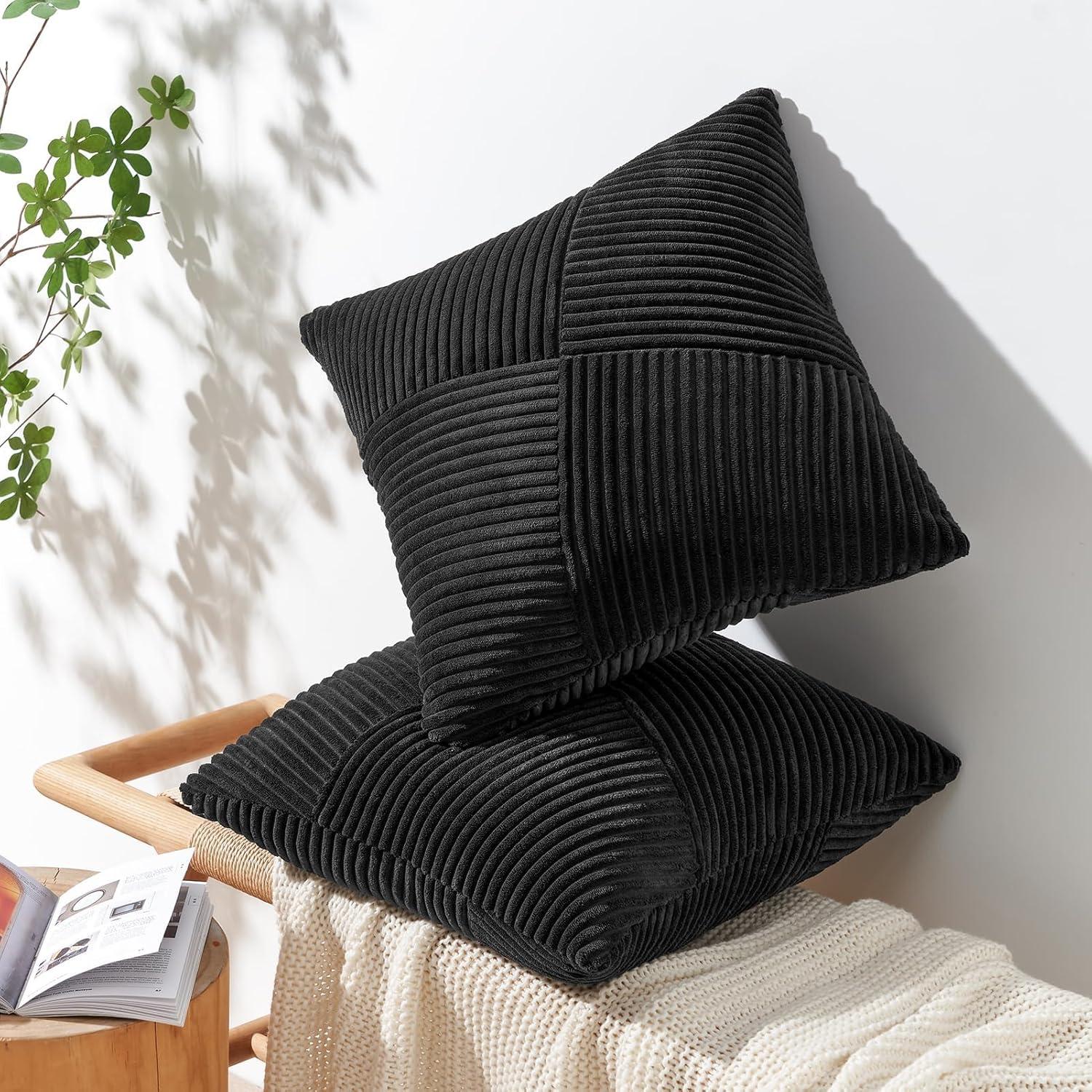 Juego de 2 Fundas de Almohada Decorativas Topfinel 30x30 cm Terciopelo