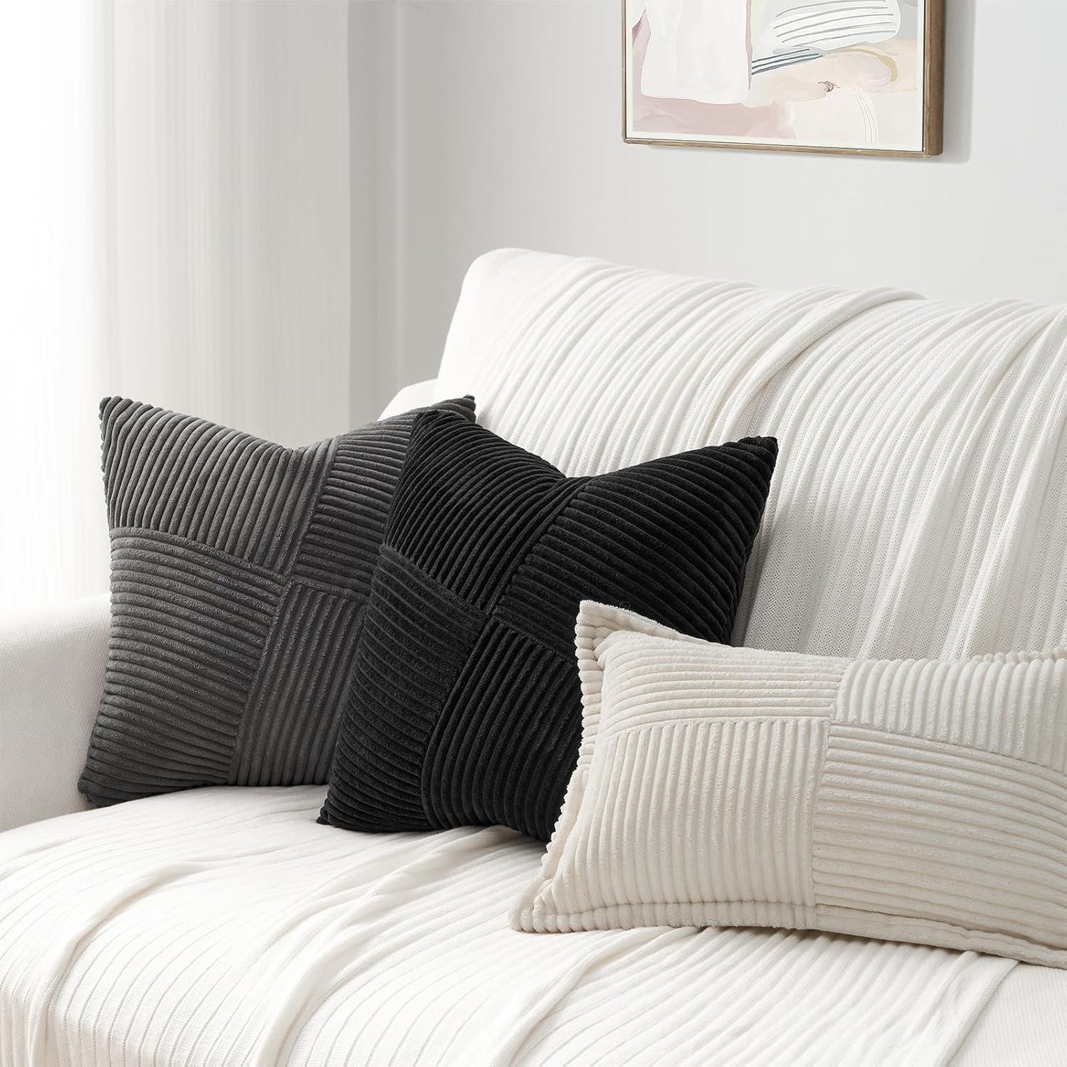 Juego de 2 Fundas de Almohada Decorativas Topfinel 30x30 cm Terciopelo