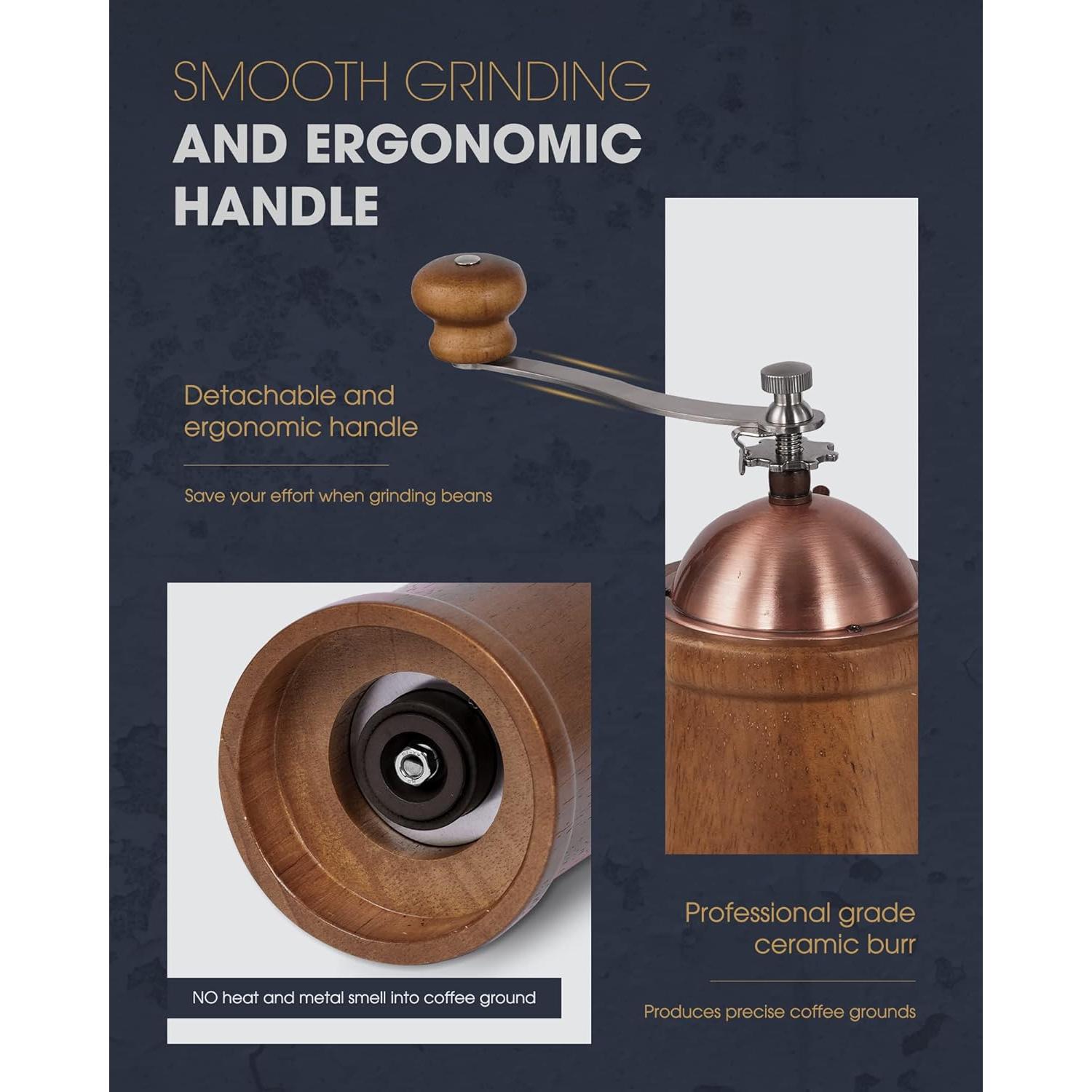 Molinillo de Café Manual POLIVIAR JX2022-CG20 con Muela Cerámica