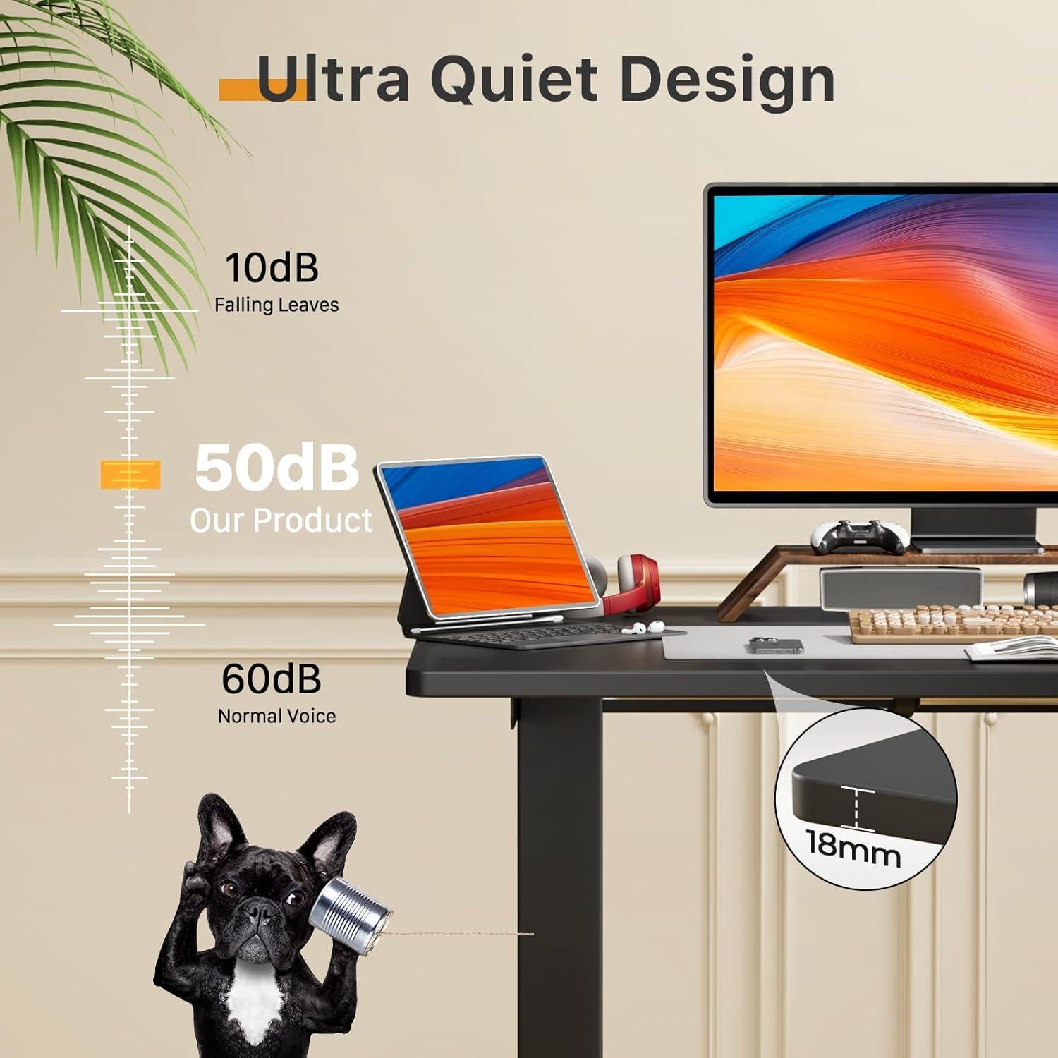 Escritorio de pie eléctrico JOY worker 80x50 cm ajustable