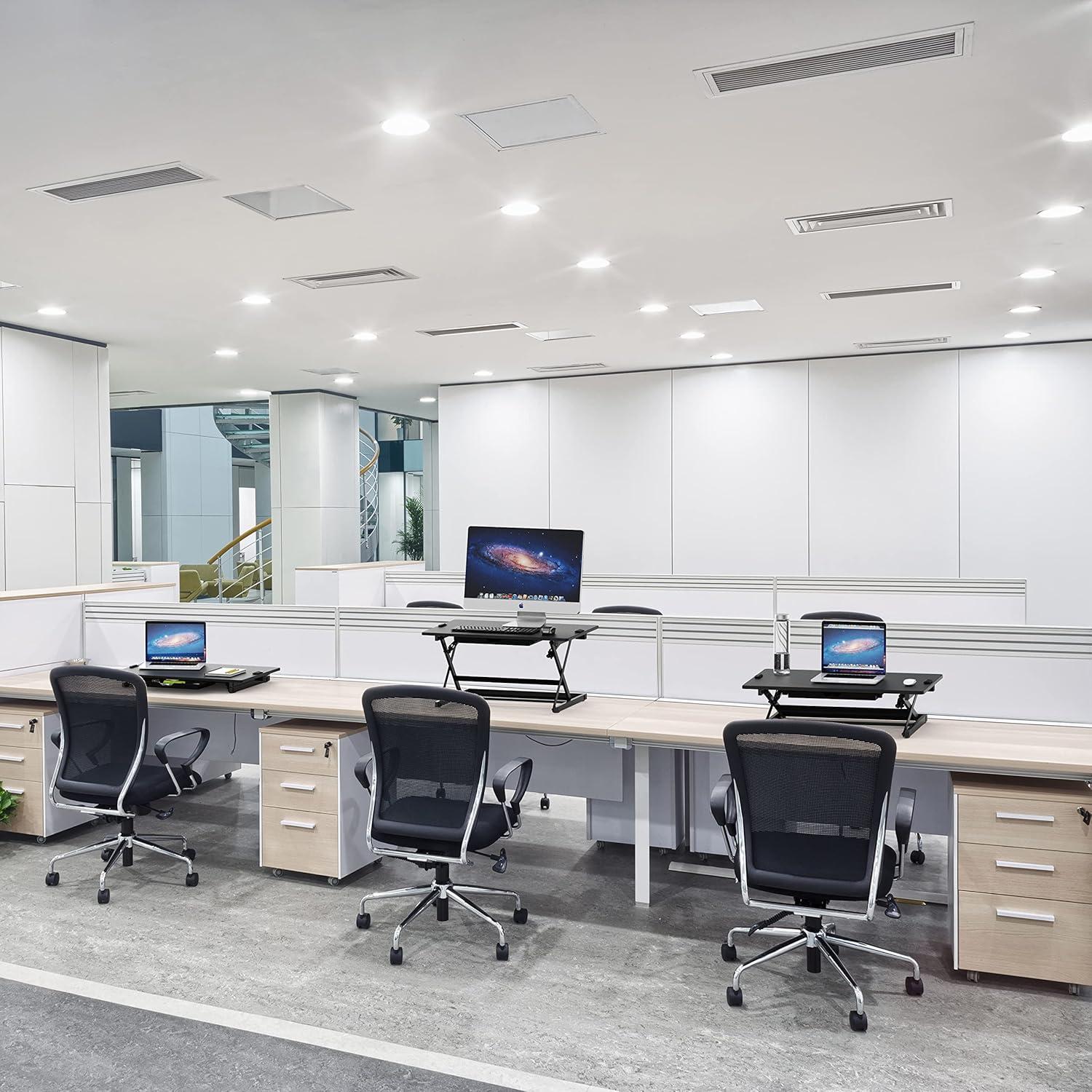 Escritorio Elevador Ajustable SHW 81 cm Negro Ergonomico