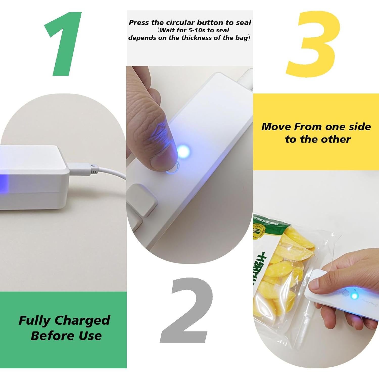 Mini Sello de Bolsas iCroody Rosa 2 en 1 Recargable