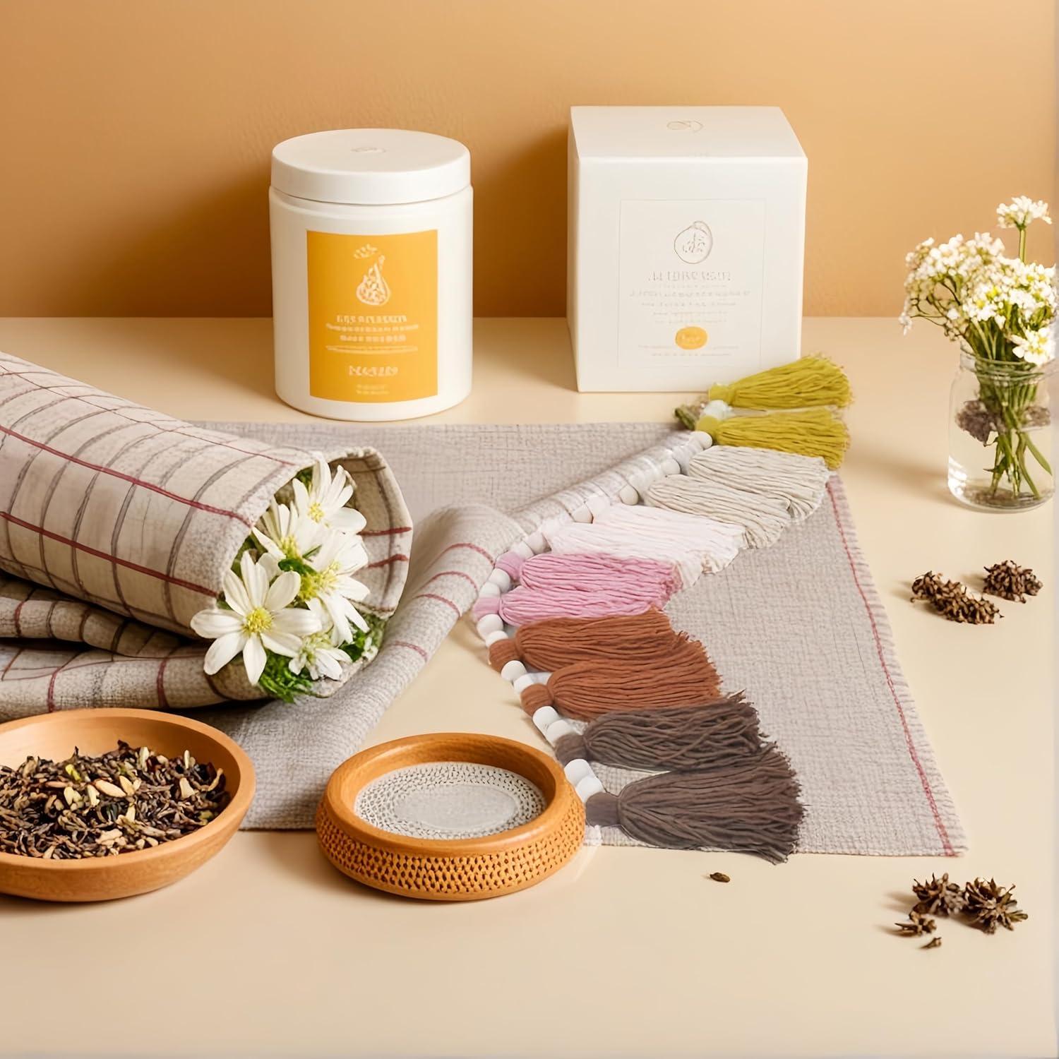 Guirnalda de Borlas Arcoíris Pastel con Perlas de Madera