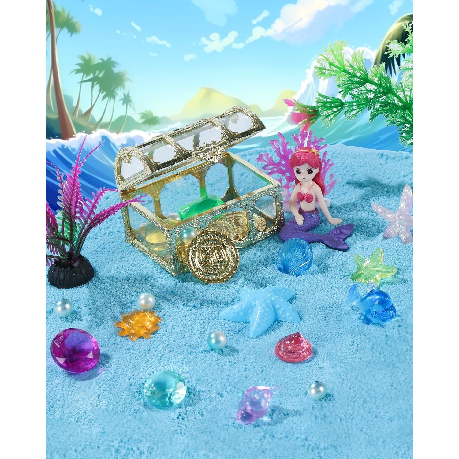 Kit de Arena Sensorial Oceánica Azul con Juguetes para Niños