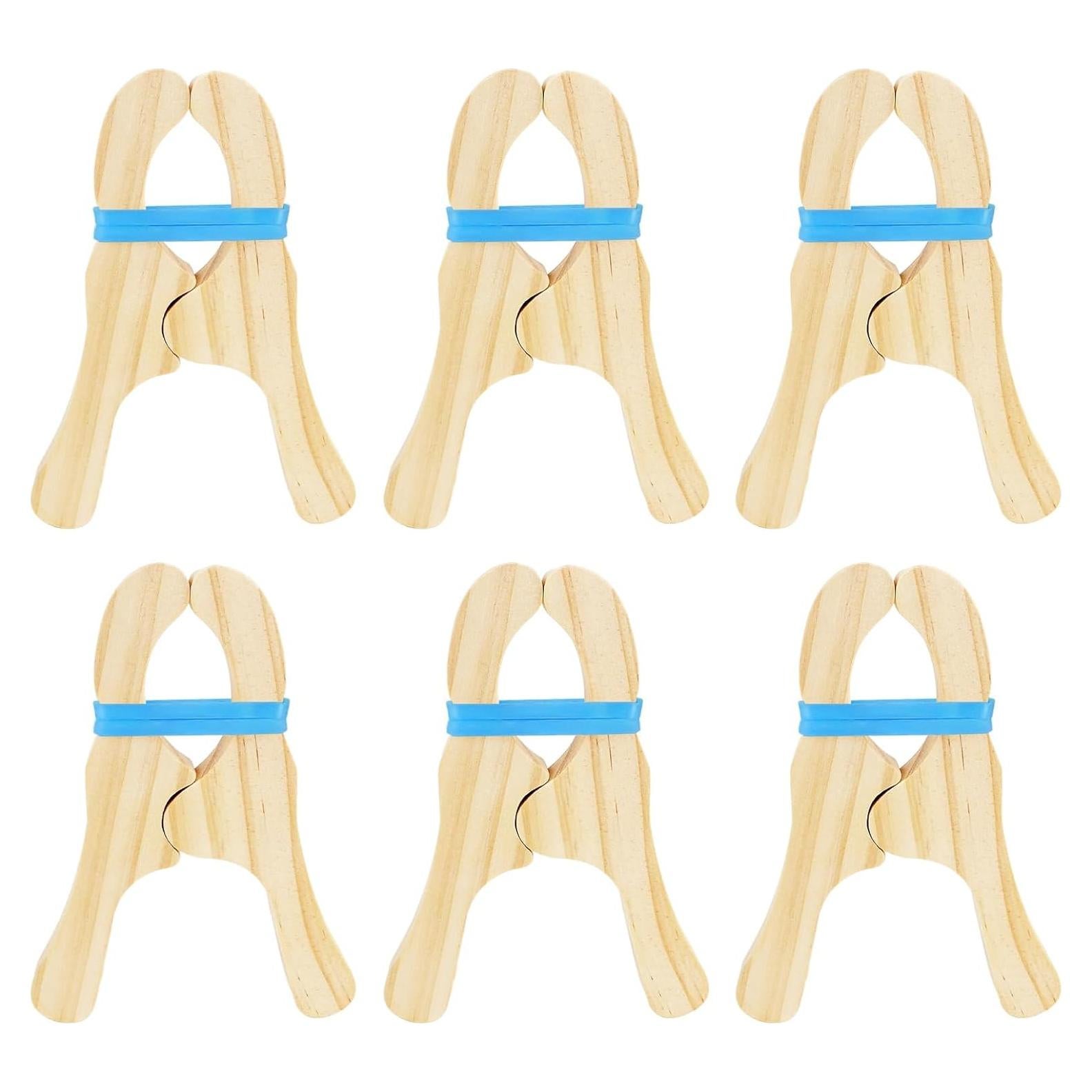 6 Clips de Madera para Juego Montessori HSLCGF - Azul