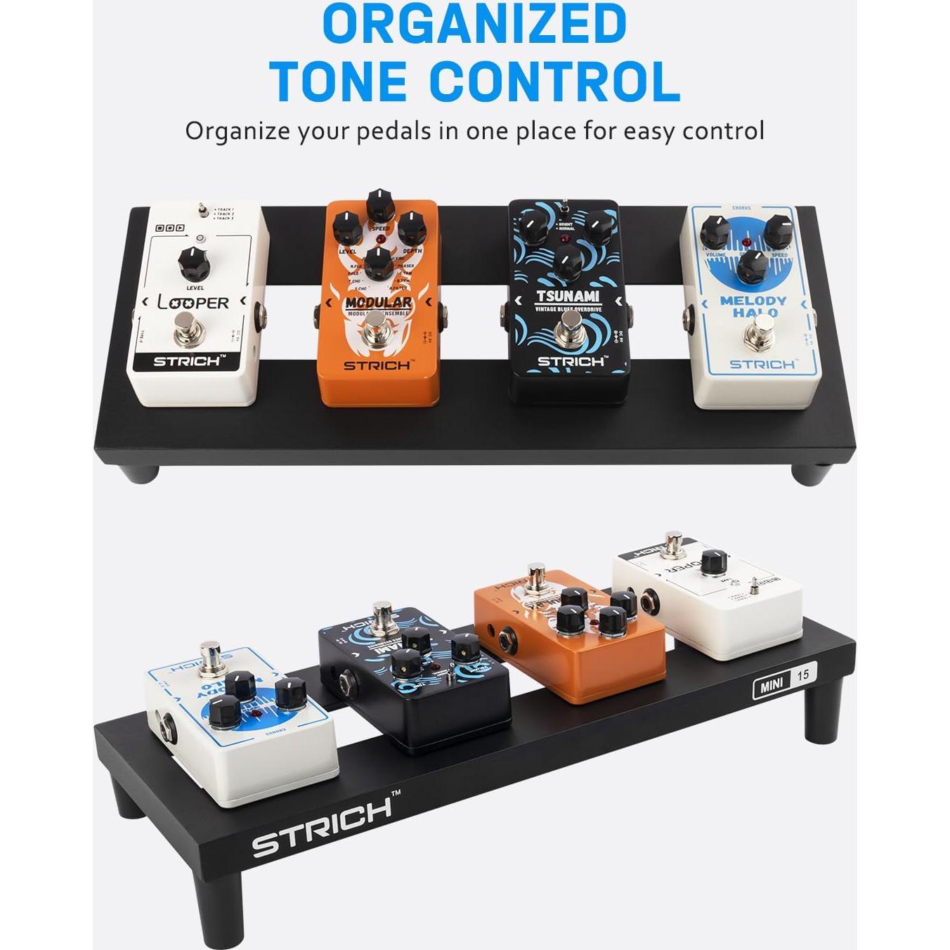 Pedalboard STRICH MINI 15 Aluminio 38.1x14.5cm Negro