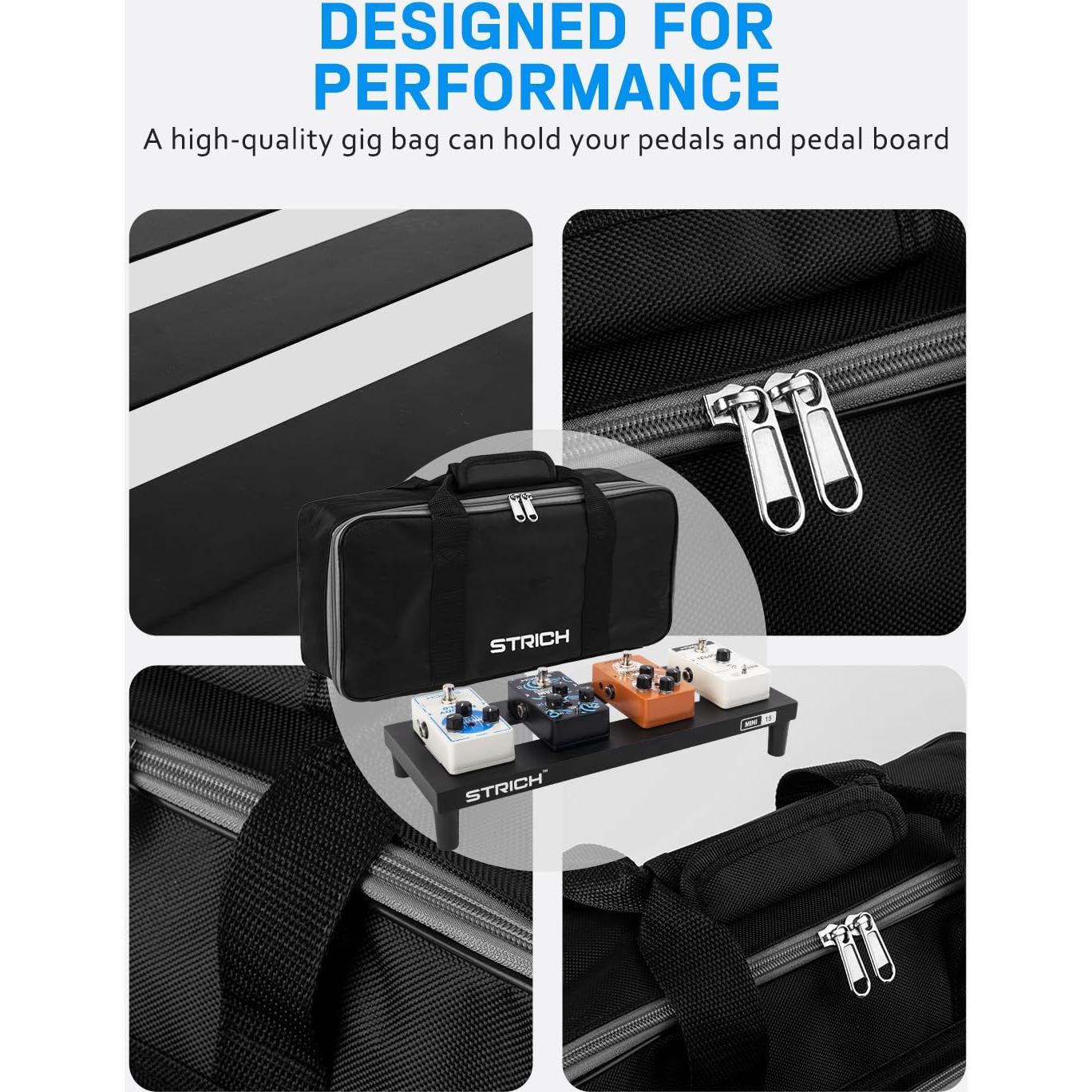 Pedalboard STRICH MINI 15 Aluminio 38.1x14.5cm Negro