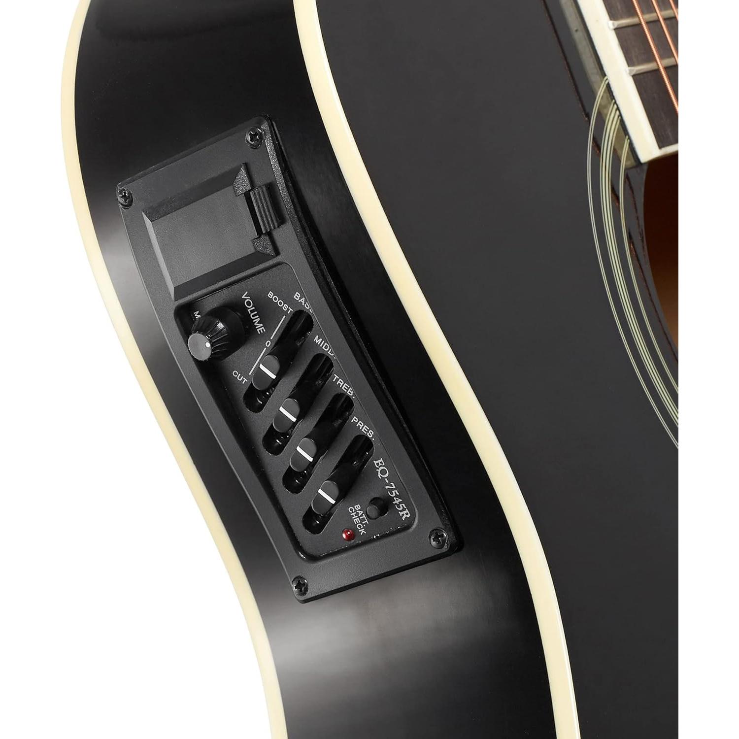 Guitarra Acústica Eléctrica Thinline R.W. Jameson 41" Negra