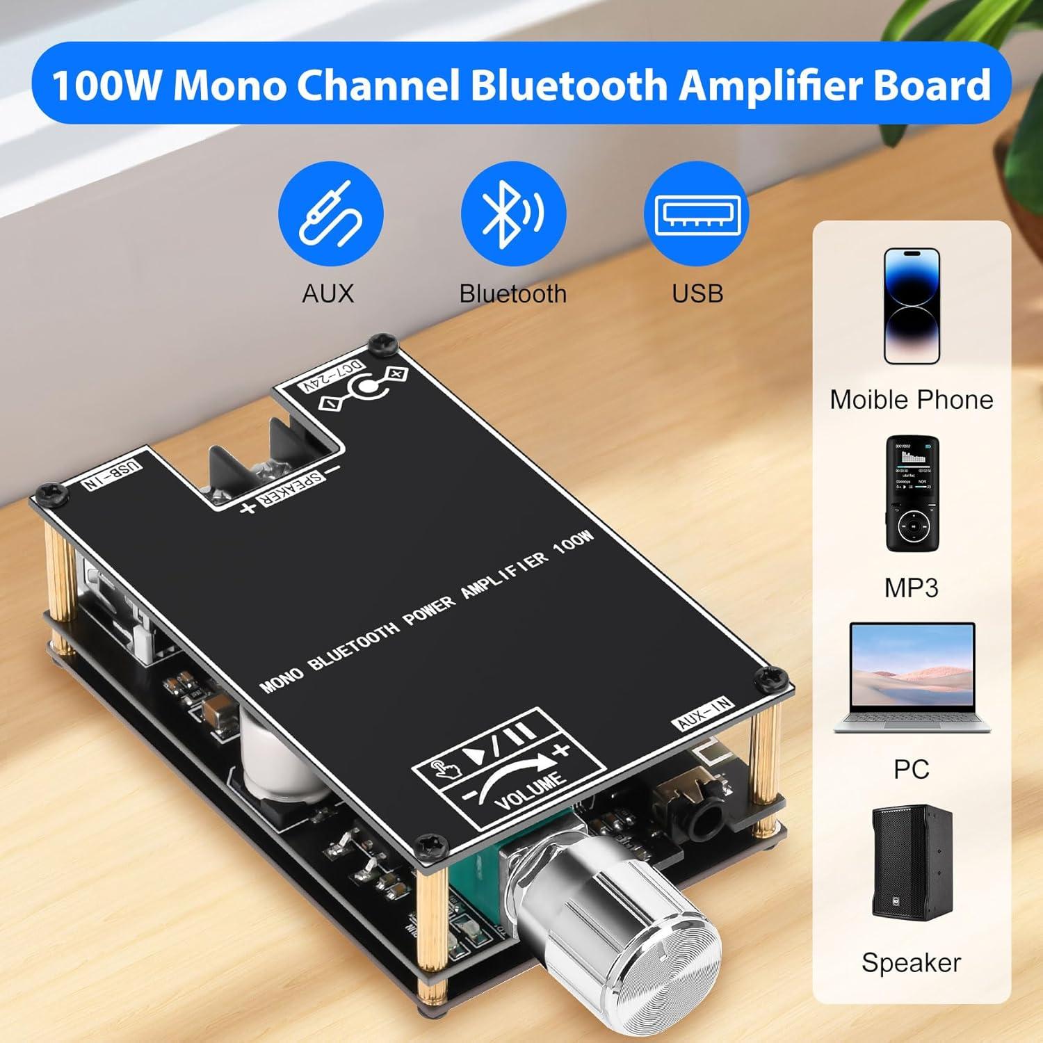 Placa Amplificadora Bluetooth Daakro ZK-1001B 100W TWS