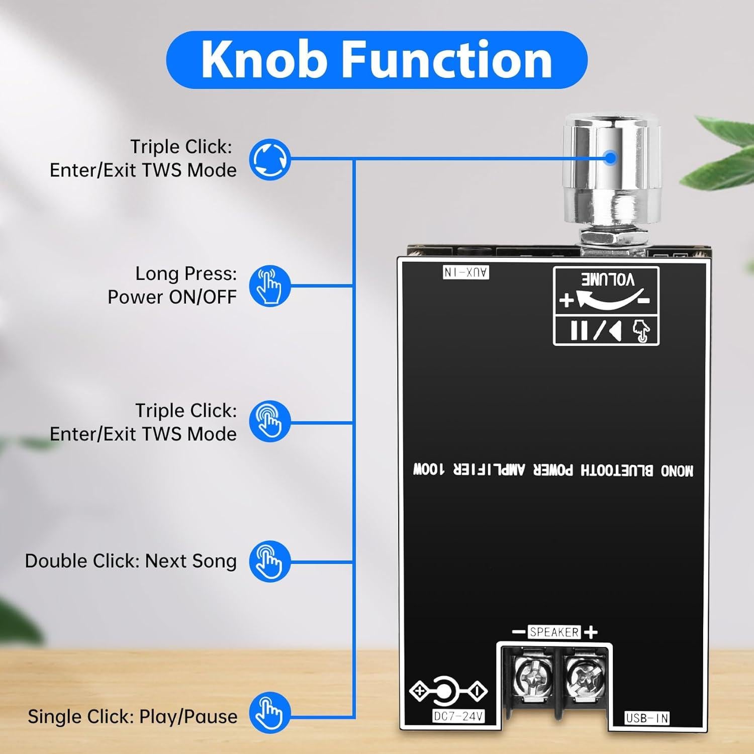 Placa Amplificadora Bluetooth Daakro ZK-1001B 100W TWS