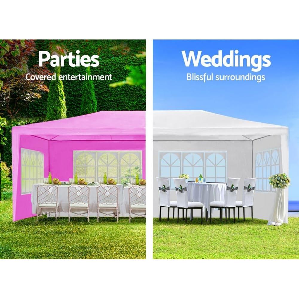 Carpa de Fiesta DSHADE 10x6 m Rosa con 6 Paredes Removibles