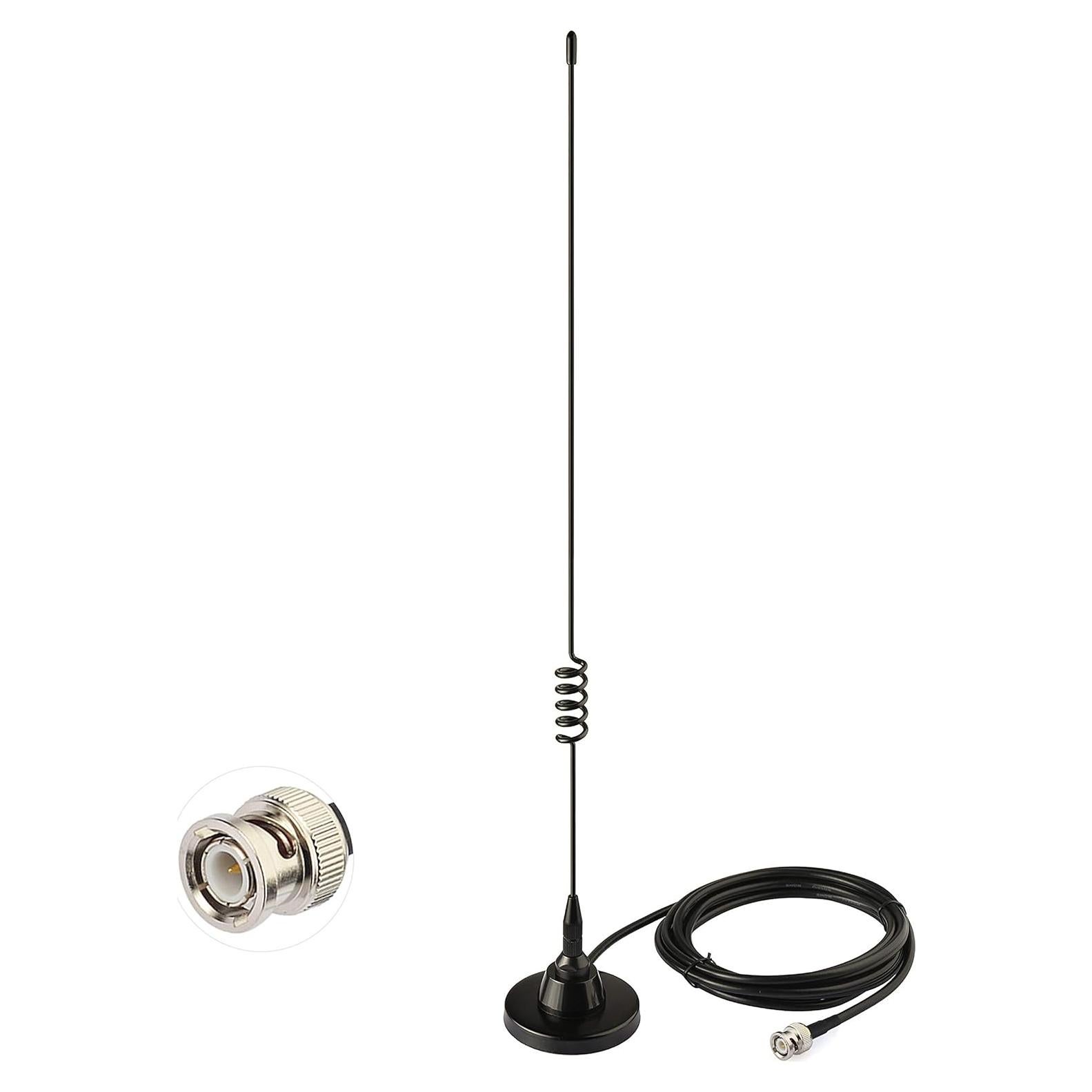 Antena de Escáner de Policía Bingfu BNC Macho 47cm 3m