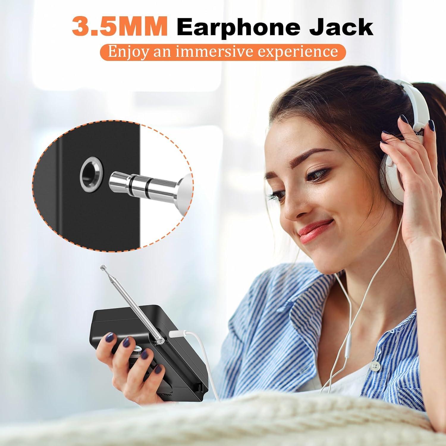 Radio Portátil TRELC T-08 AM FM Mini 127g con Auriculares