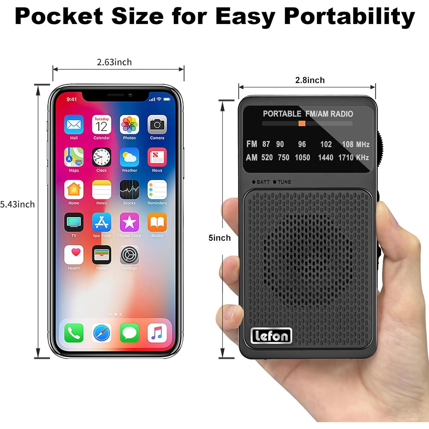 Radio Portátil TRELC T-08 AM FM Mini 127g con Auriculares