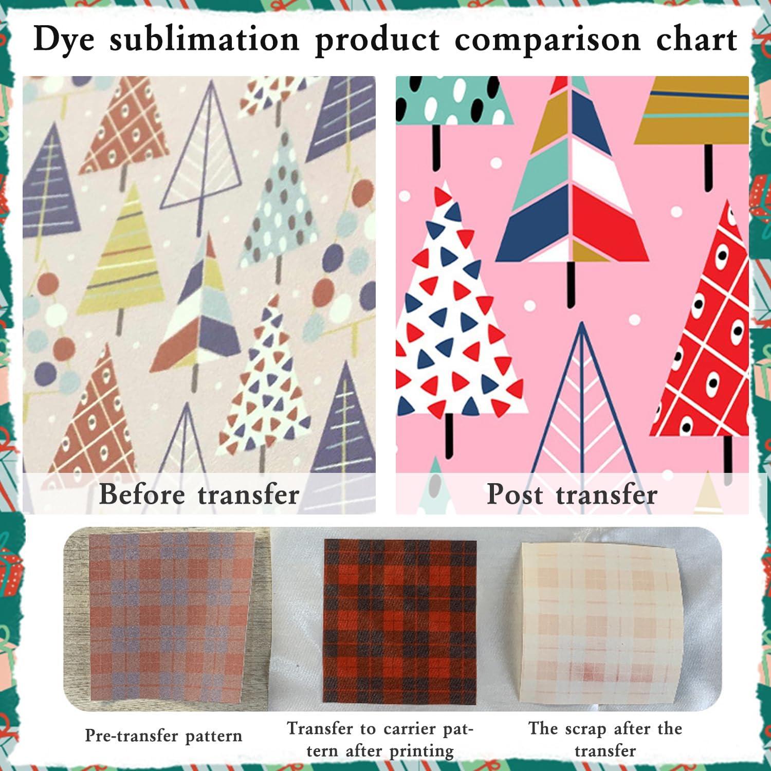 Hojas de Transferencia de Tinta de Sublimación YumSur 12 pcs 30.5x11.5cm