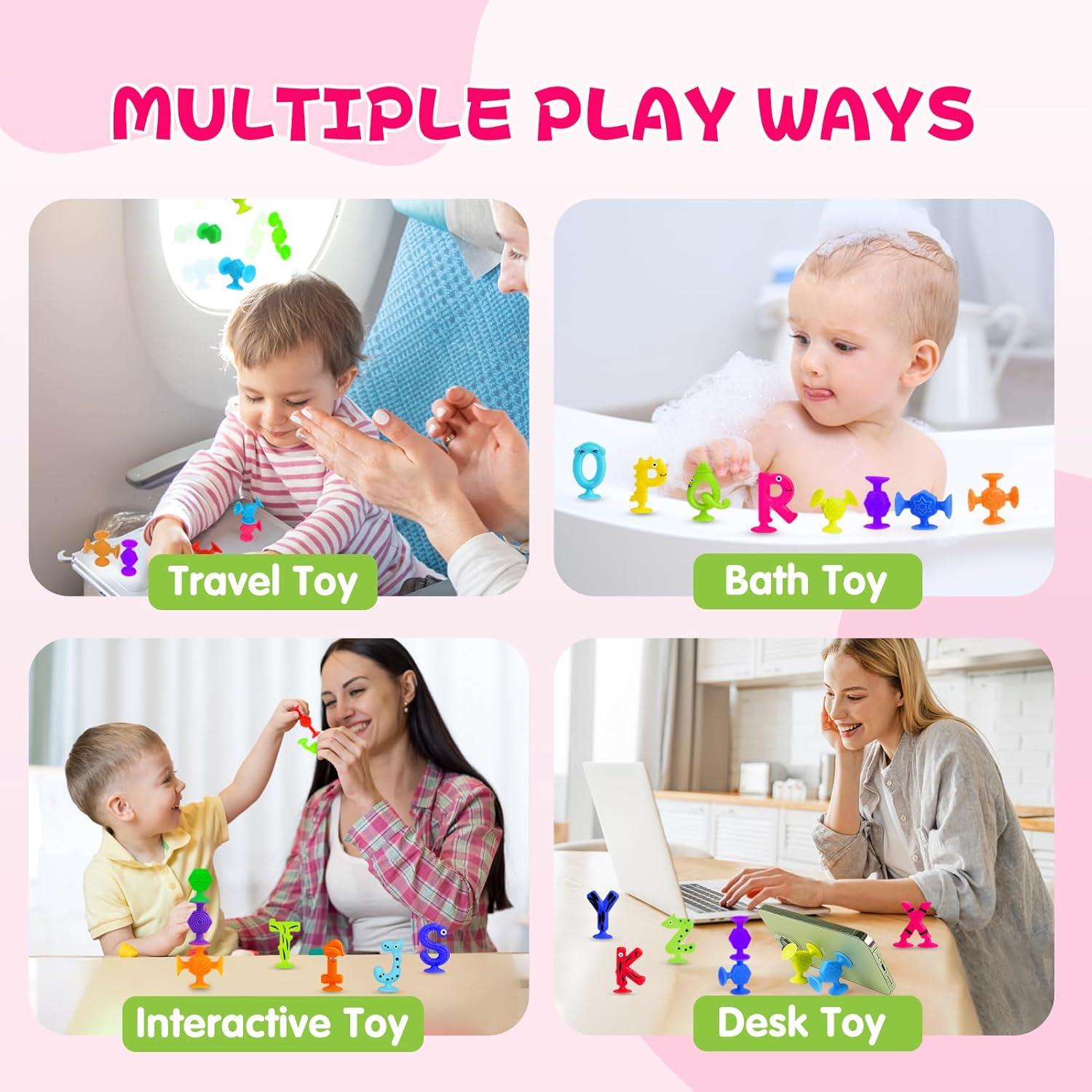 Juguetes de Baño SKYWHALE 40PCS Letras Alfabeto Animales