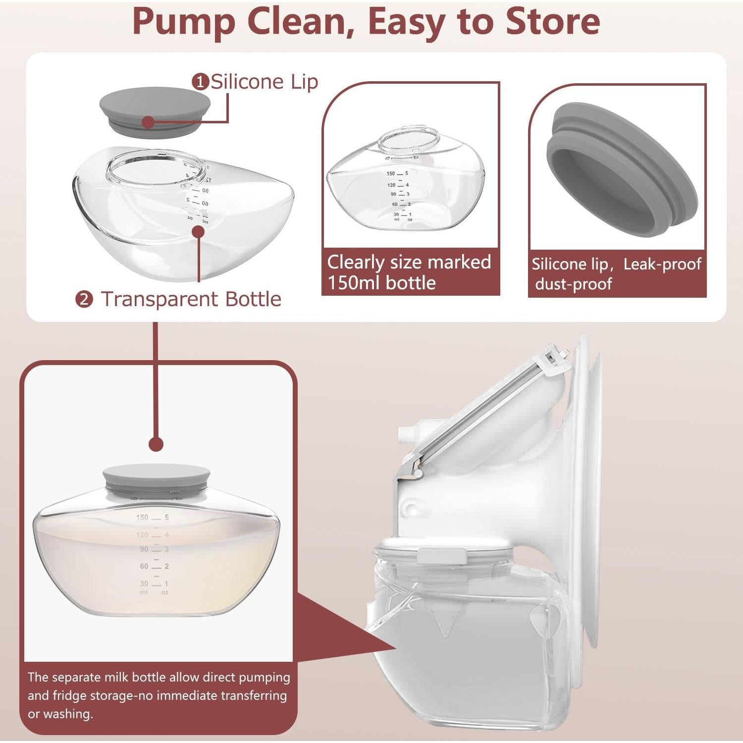 Colector de Leche Materna BDICOVE M9 Mejorado 150ml Silicona