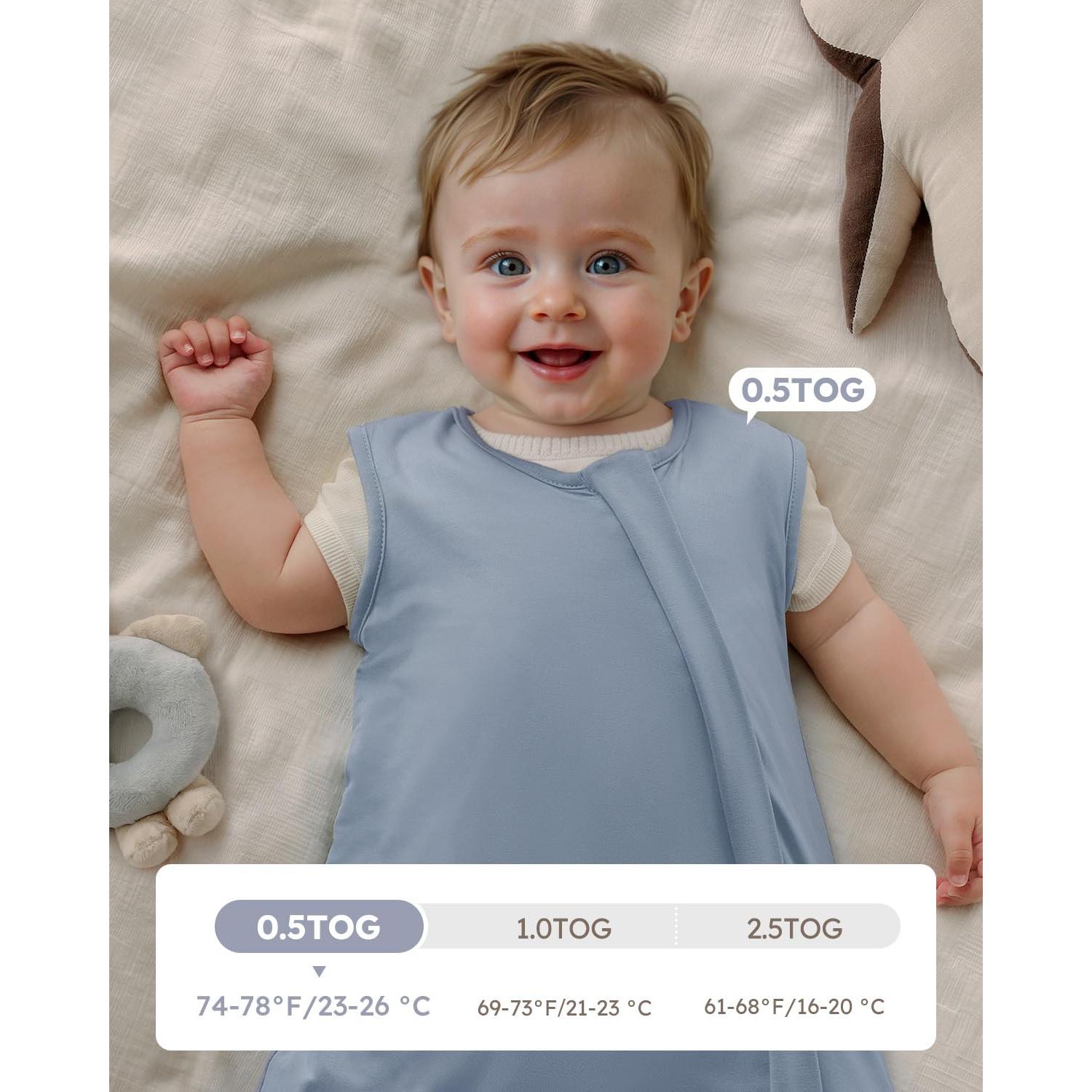 Saco de Sueño Yoofoss Rayón de Bambú 0-6 Meses Azul Verde