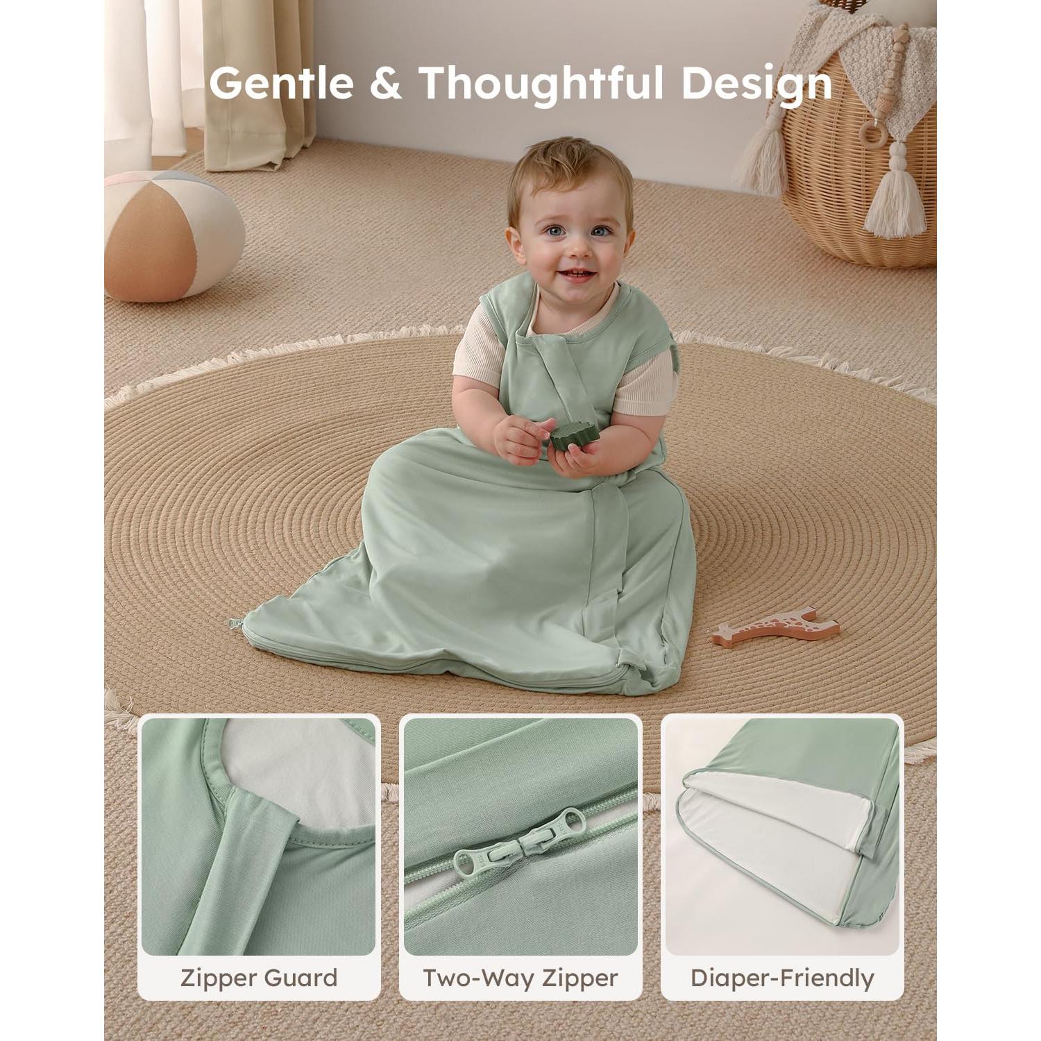 Saco de Sueño Yoofoss Rayón de Bambú 0-6 Meses Azul Verde