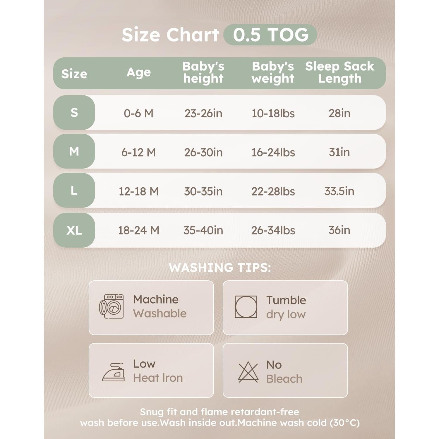 Saco de Sueño Yoofoss Rayón de Bambú 0-6 Meses Azul Verde