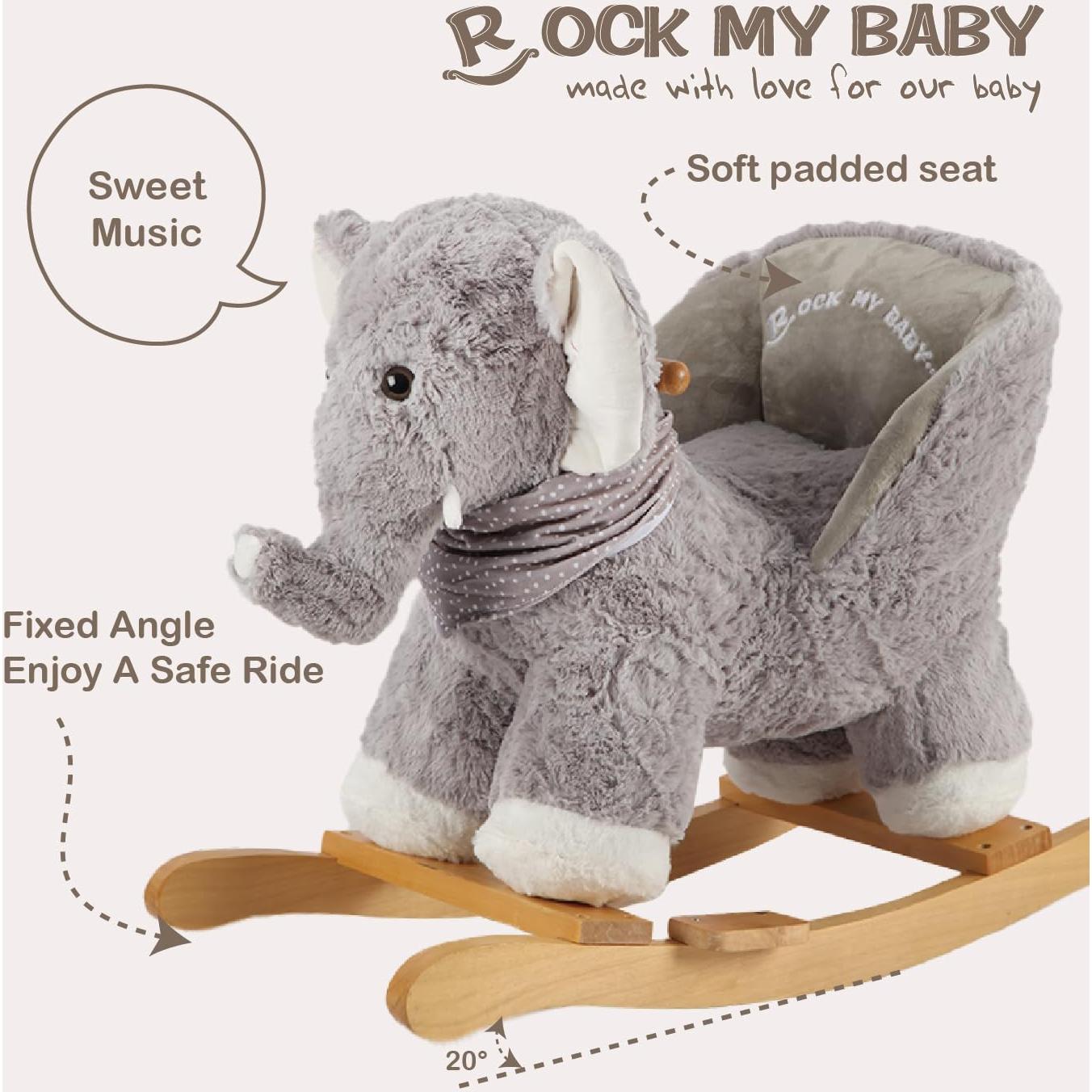 Caballo Balancín Elefante Rock My Baby para Bebés 1-3 Años