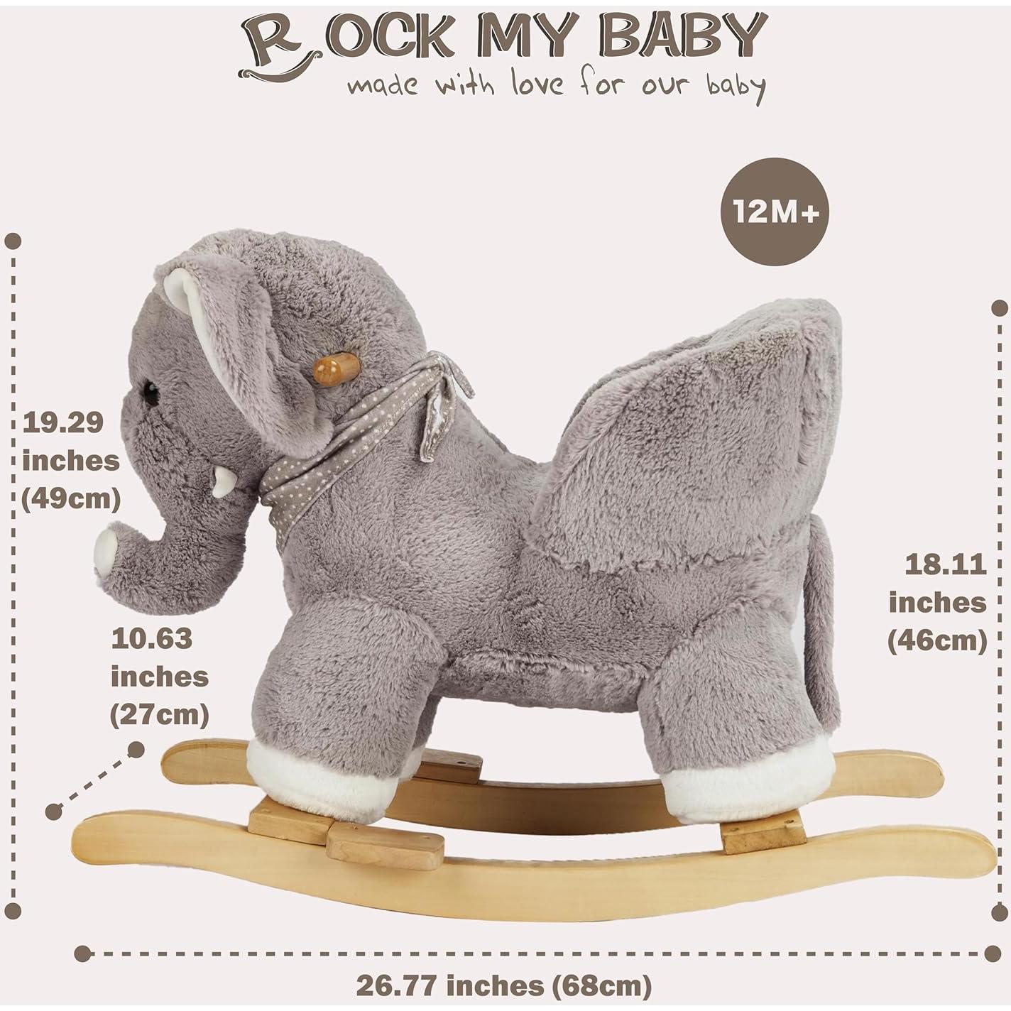Caballo Balancín Elefante Rock My Baby para Bebés 1-3 Años