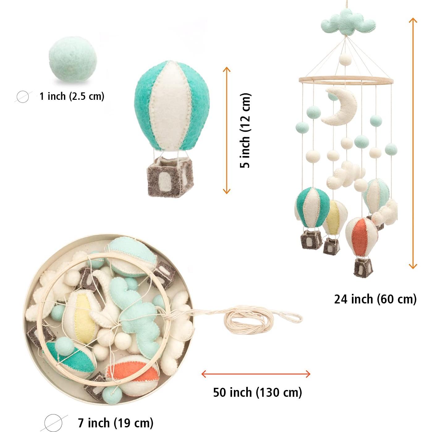 Móvil de Cuna Glaciart One Globos de Aire Caliente 27x7cm