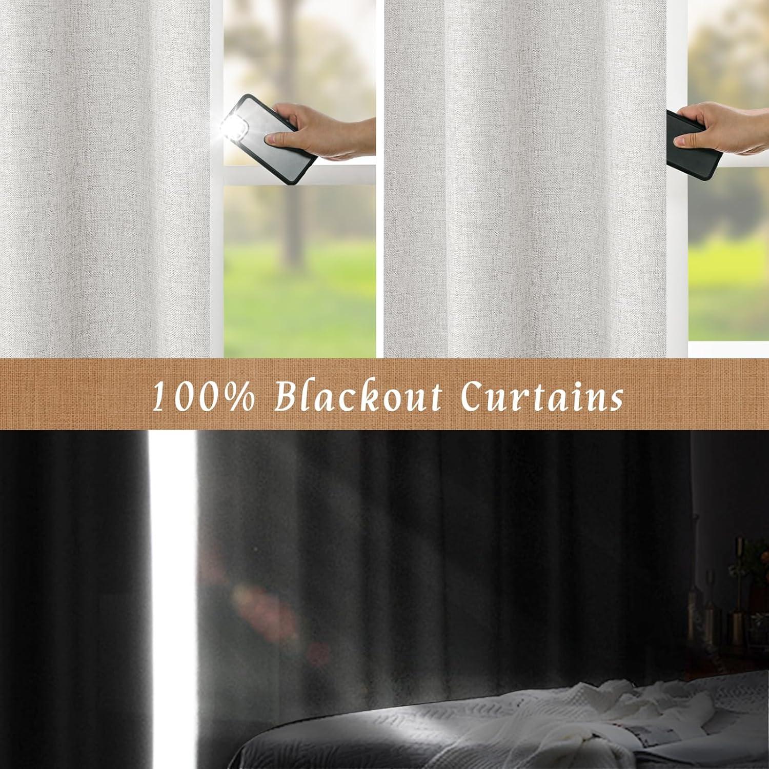Cortinas Opacas de Lino LAMIT 86.36x101.6 cm Gris Claro - 2 Paneles