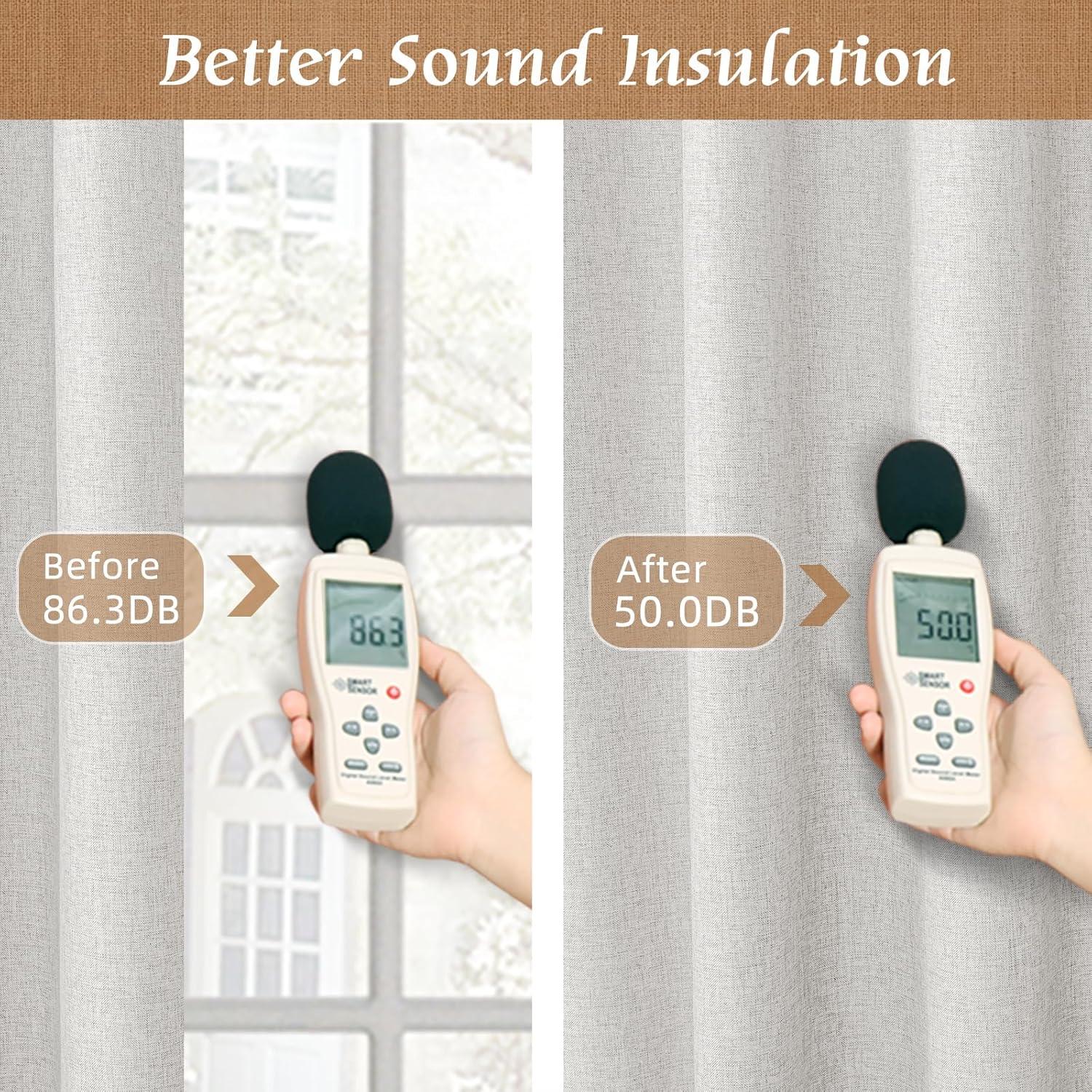 Cortinas Opacas de Lino LAMIT 86.36x101.6 cm Gris Claro - 2 Paneles