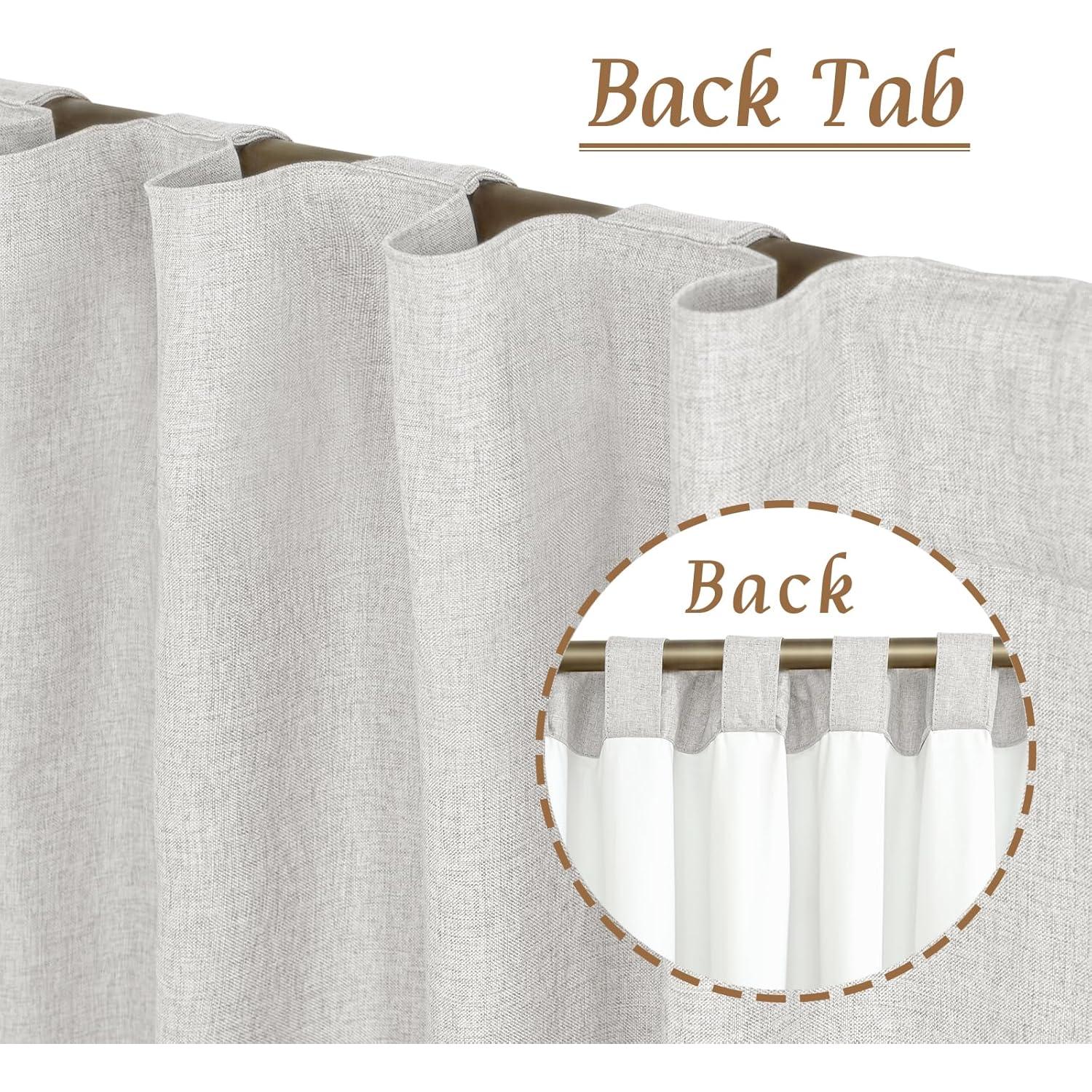 Cortinas Opacas de Lino LAMIT 86.36x101.6 cm Gris Claro - 2 Paneles