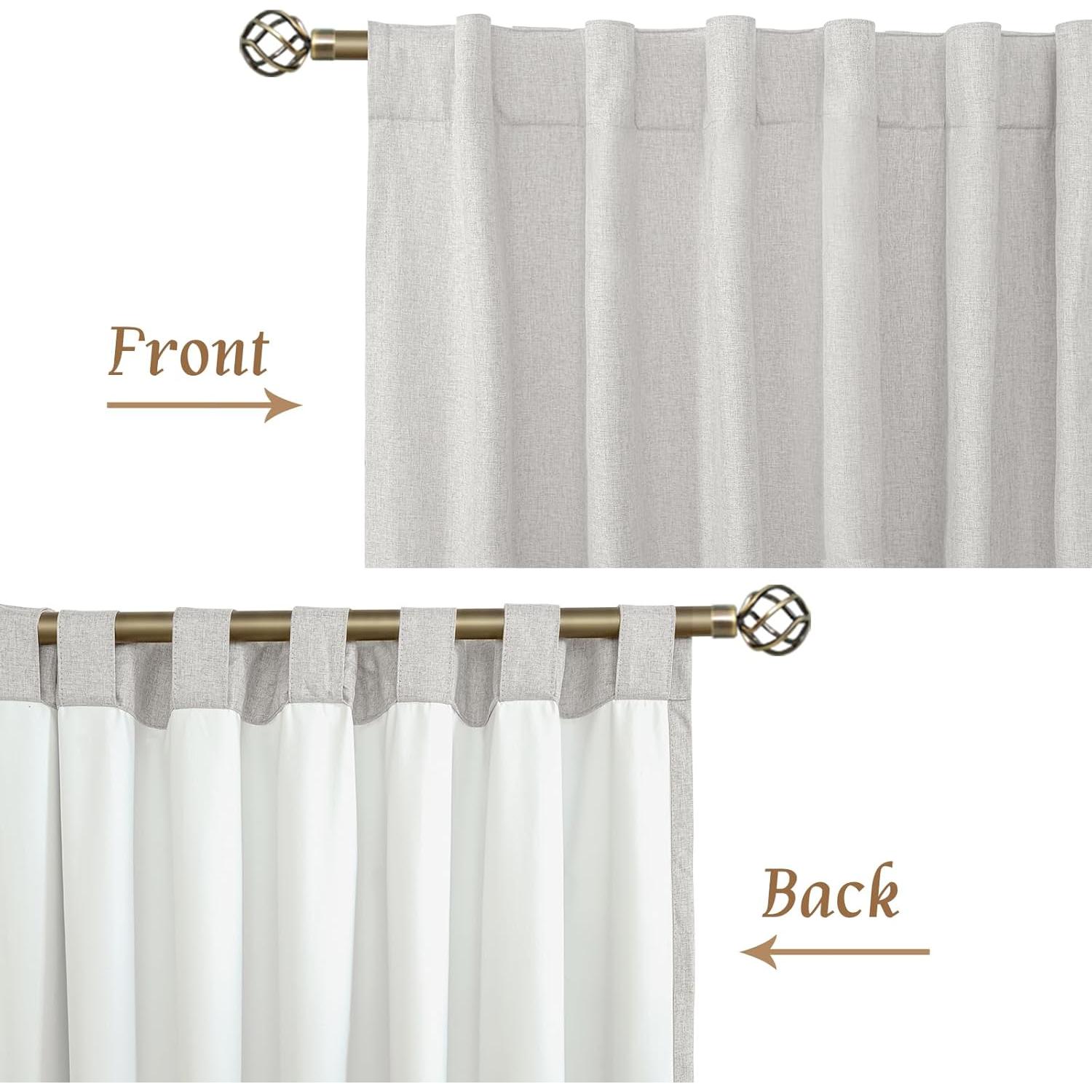 Cortinas Opacas de Lino LAMIT 86.36x101.6 cm Gris Claro - 2 Paneles