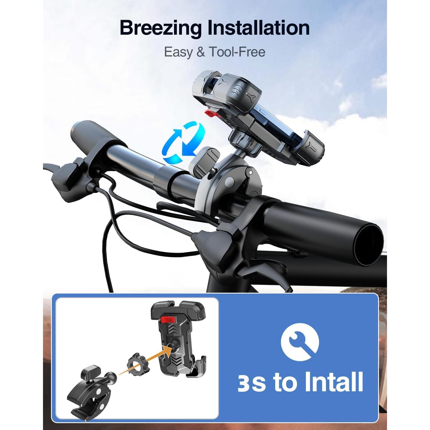 Soporte para Teléfono de Motocicleta Bovemanx BM-BK68 Antivibración