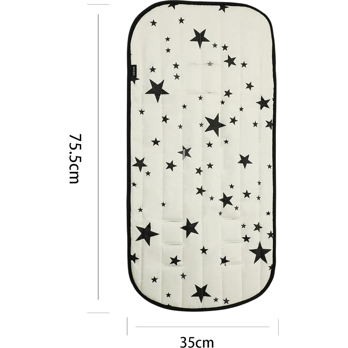 Almohadilla de Asiento Universal para Cochecito de Bebé Algodón Estrellas Beige