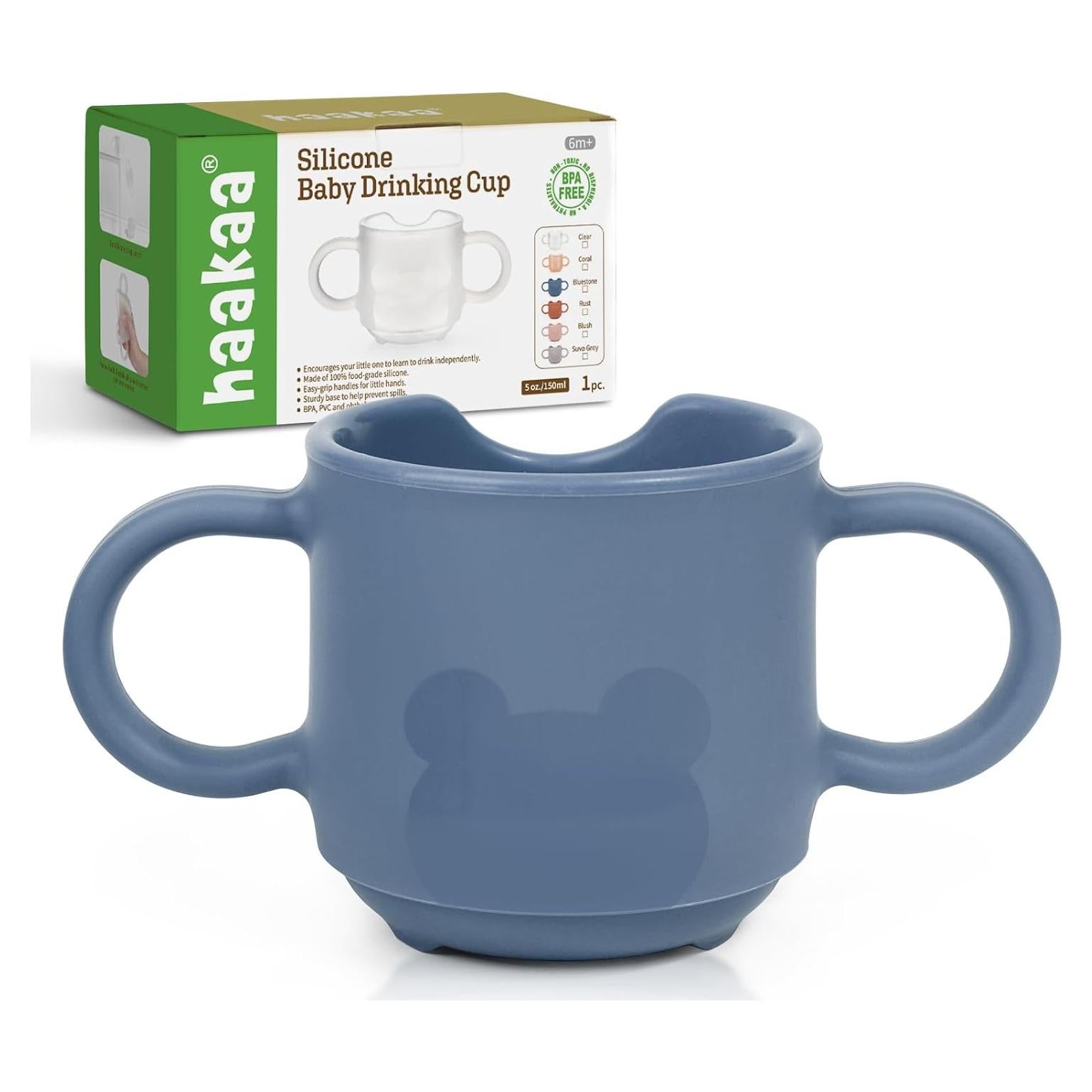 Taza de Silicona para Bebés Haakaa 150ml Azul Sin BPA
