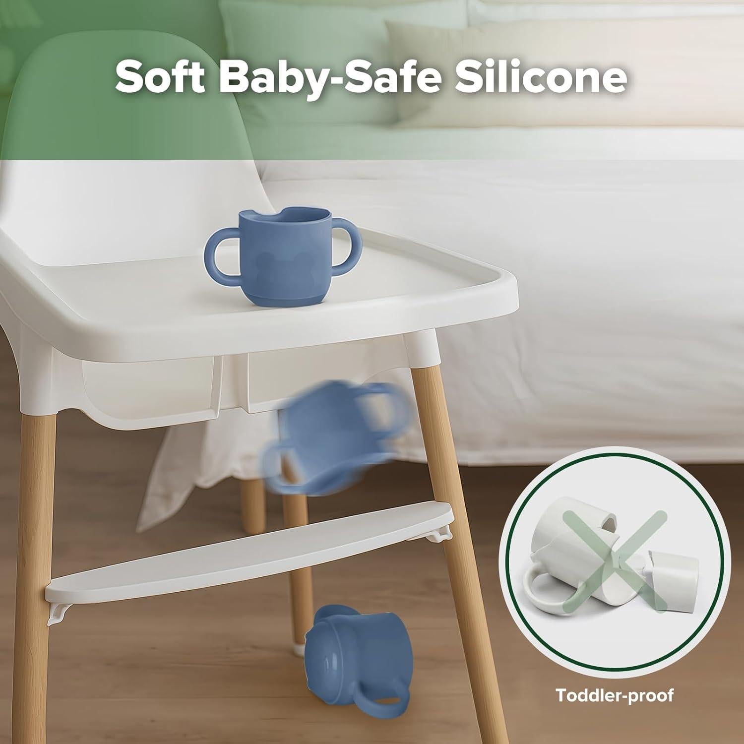 Taza de Silicona para Bebés Haakaa 150ml Azul Sin BPA