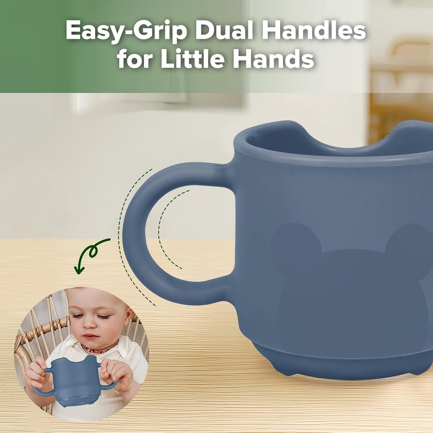 Taza de Silicona para Bebés Haakaa 150ml Azul Sin BPA